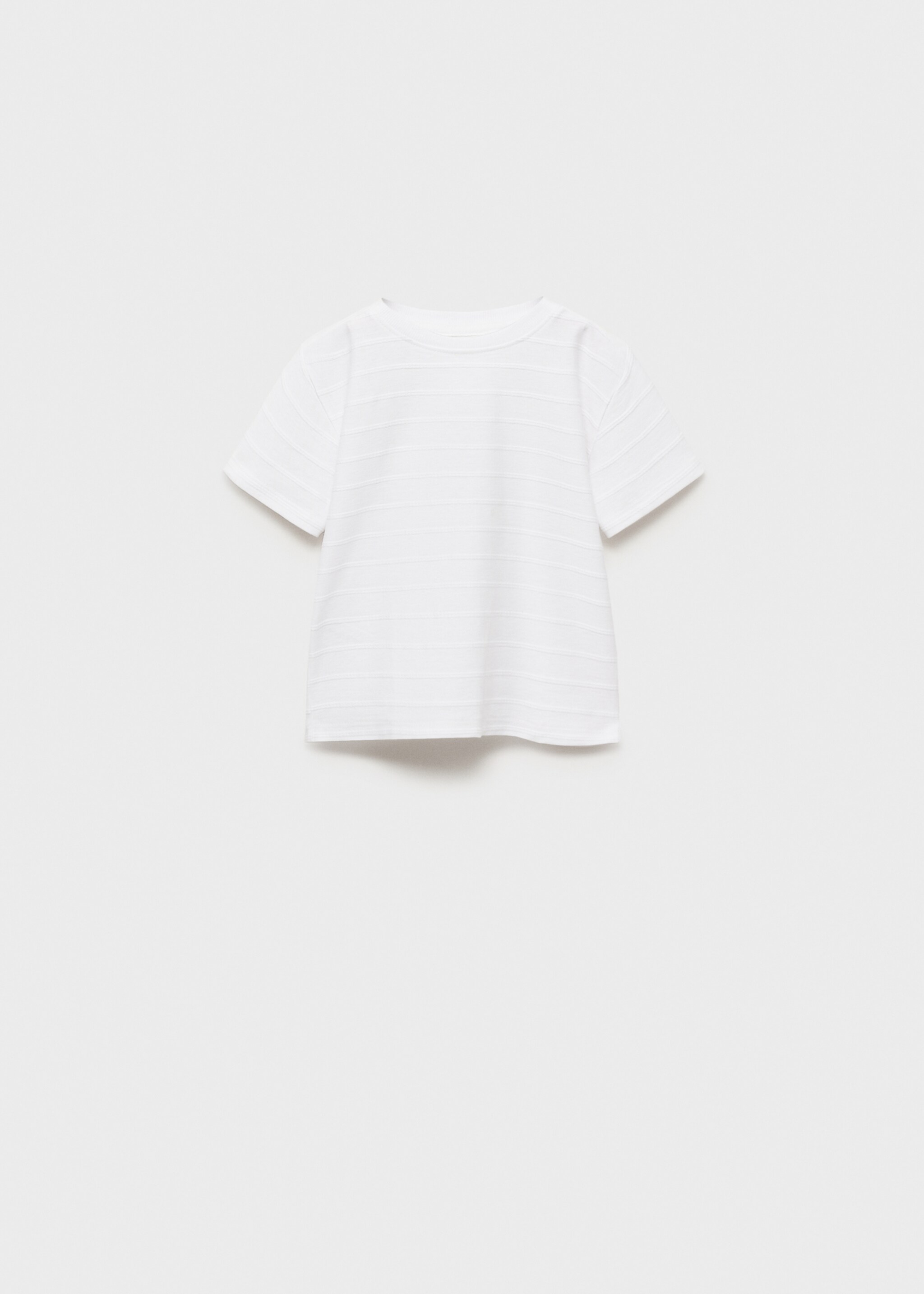 Embossed striped cotton T-shirt - Article without model