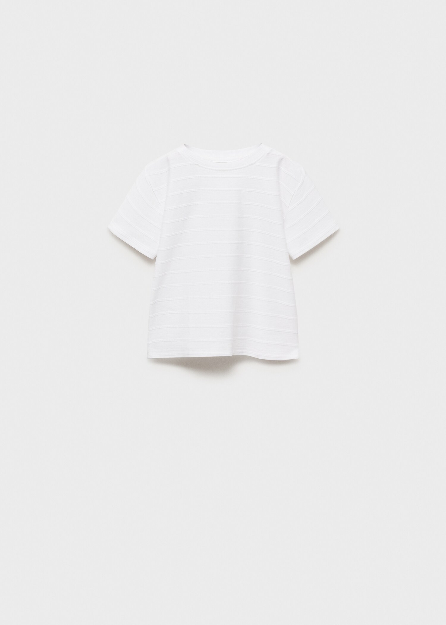 Embossed striped cotton T-shirt - Article without model