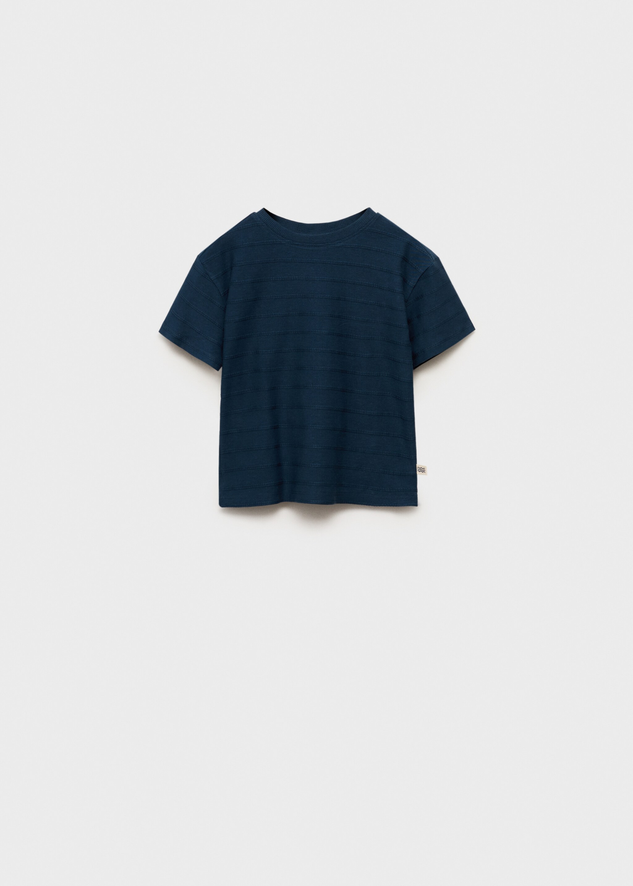 Embossed striped cotton T-shirt - Article without model