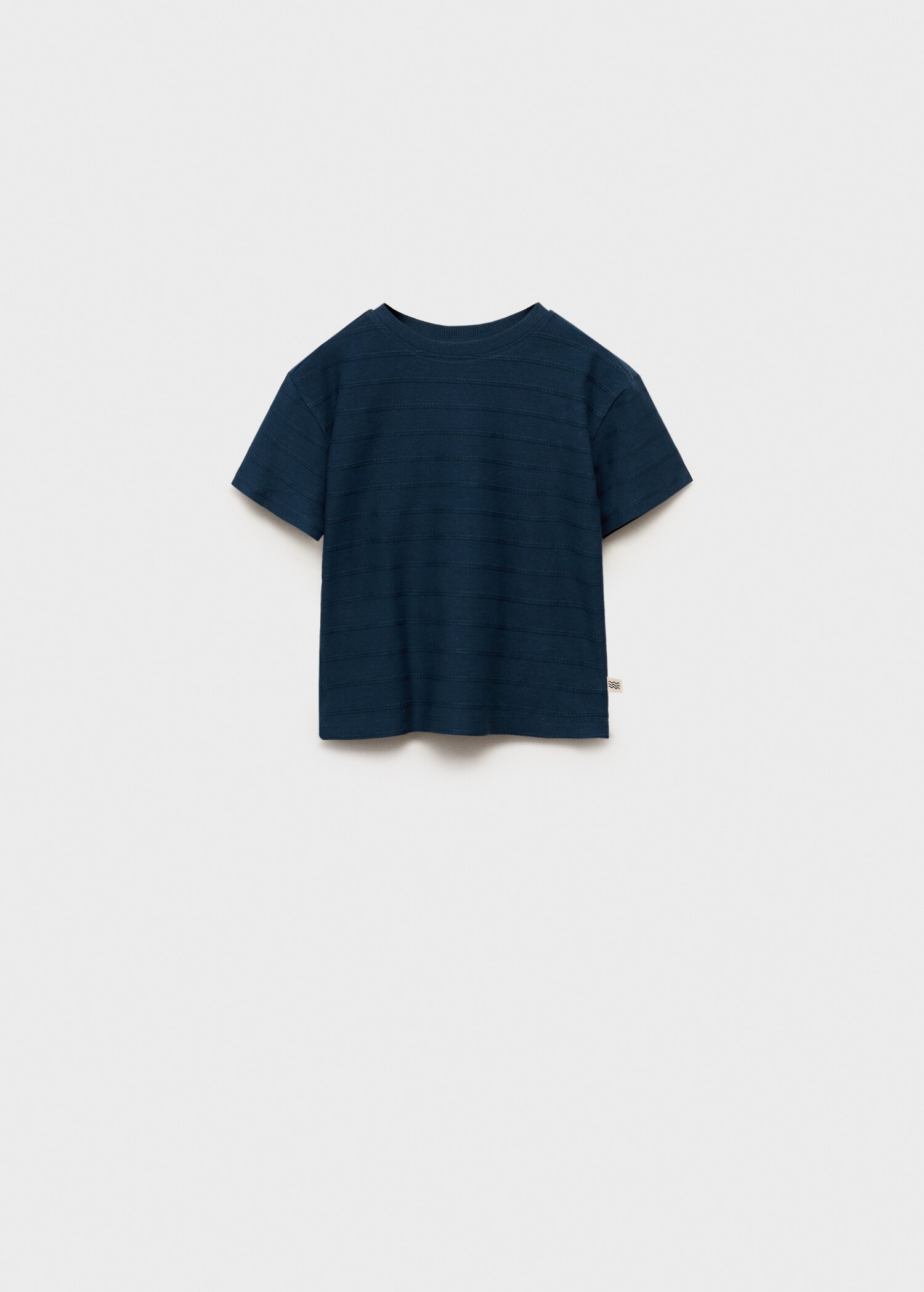 Embossed striped cotton T-shirt - Article without model