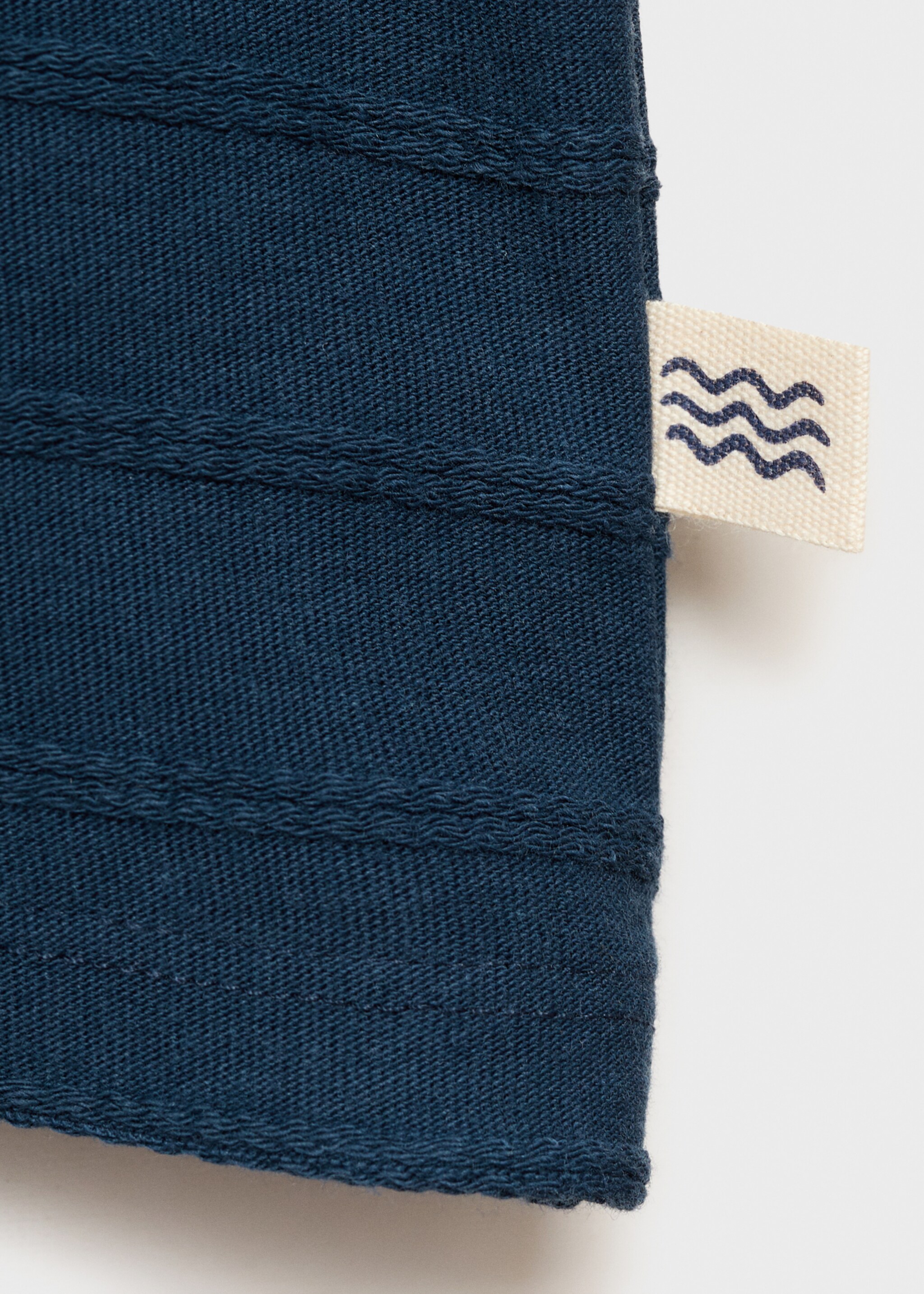 Embossed striped cotton T-shirt - Details of the article 8