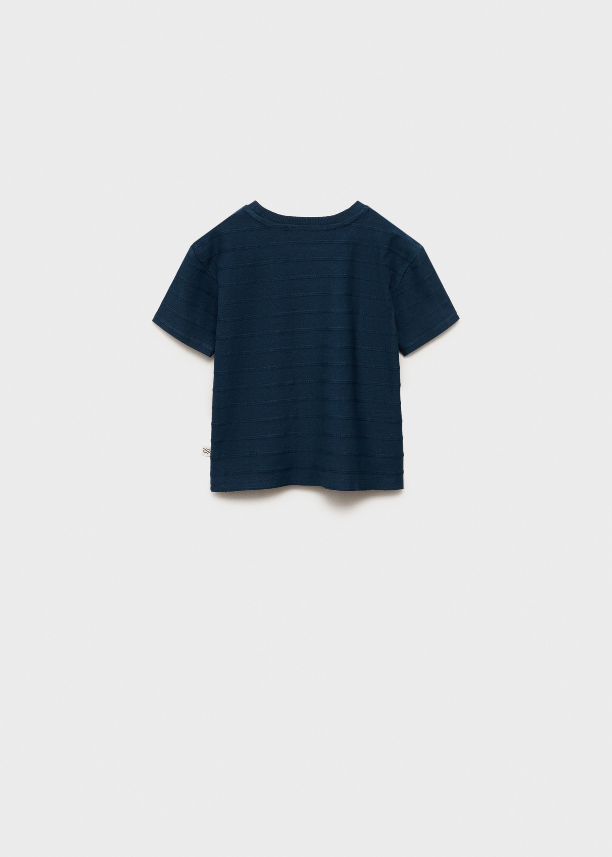 Embossed striped cotton T-shirt - Reverse of the article