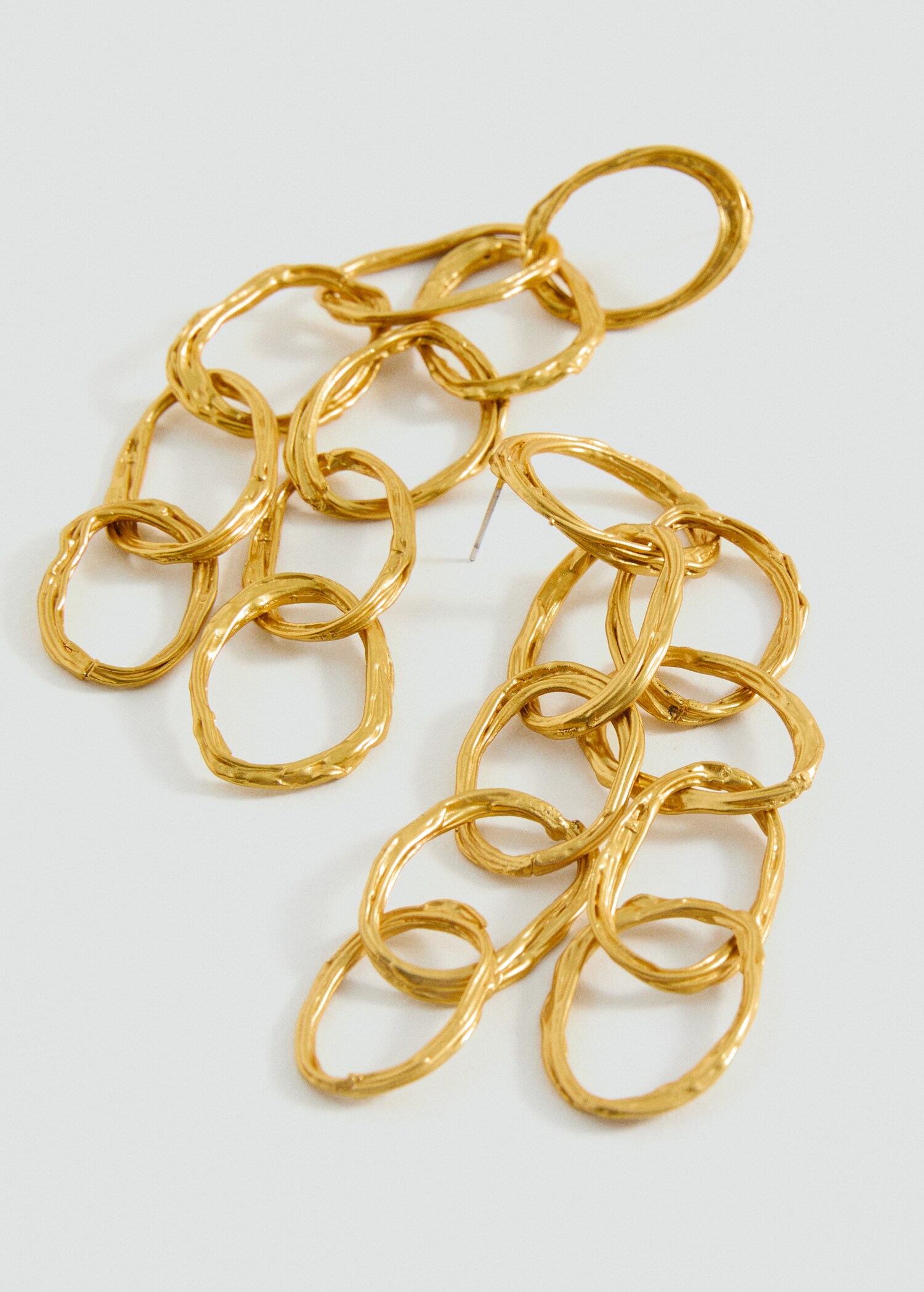 Long earrings with intertwined hoops - Medium plane
