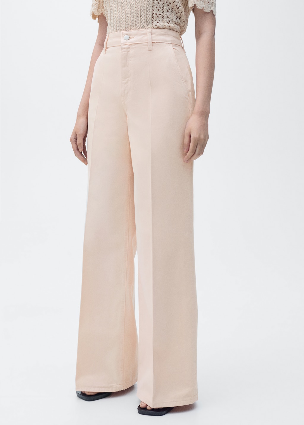 Mango High-rise wideleg jeans