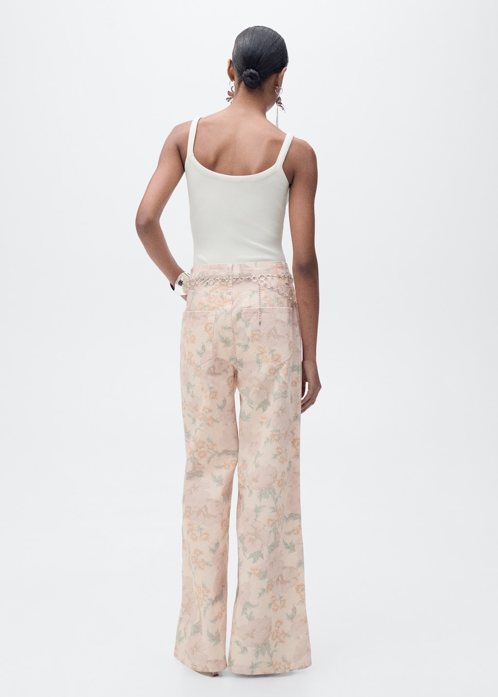 Women's Floral Baggy Jeans Y2k Aesthetics Wide Leg High
