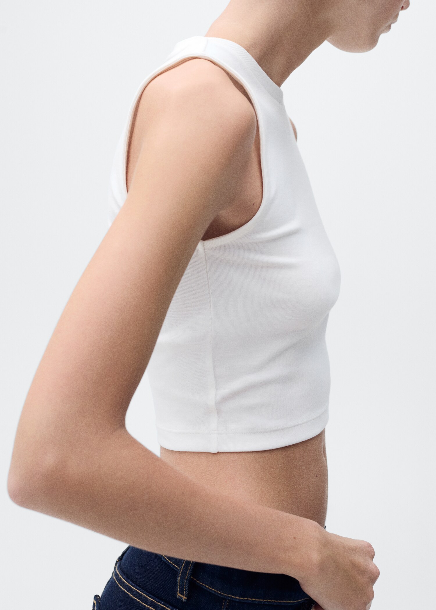 Crop top coton sans manches - Détail de l'article 1