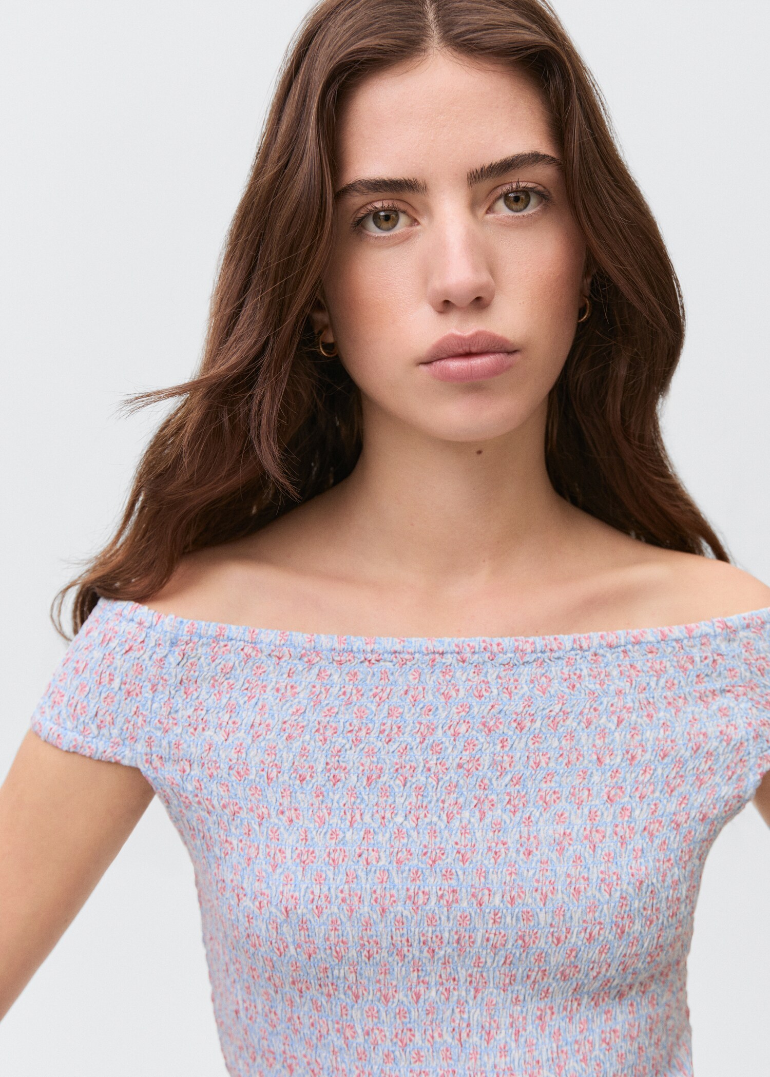 Print off-shoulder top - Details of the article 1