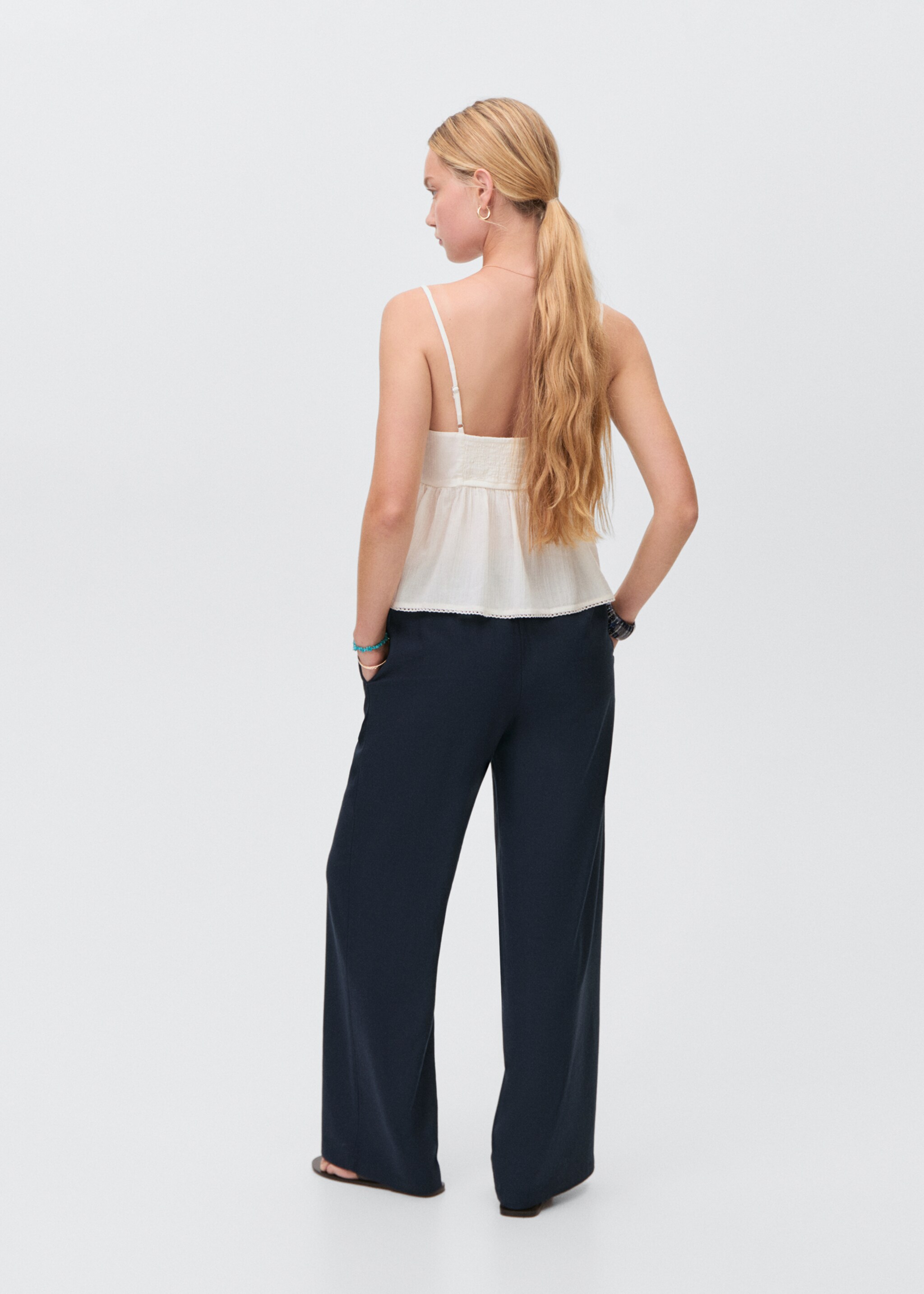 Linnen straight-fit broek - Achterkant van het artikel