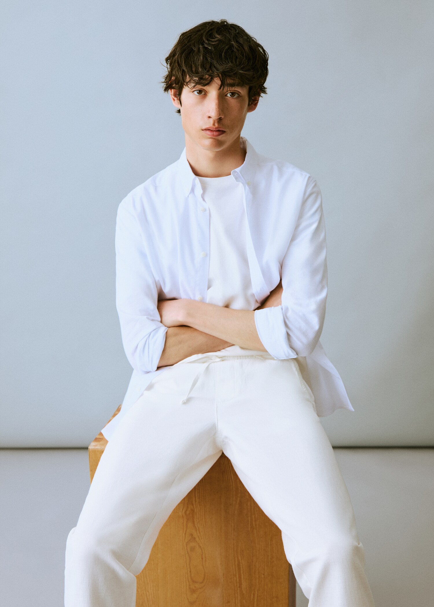 Linen jogger pants - Details of the article 2
