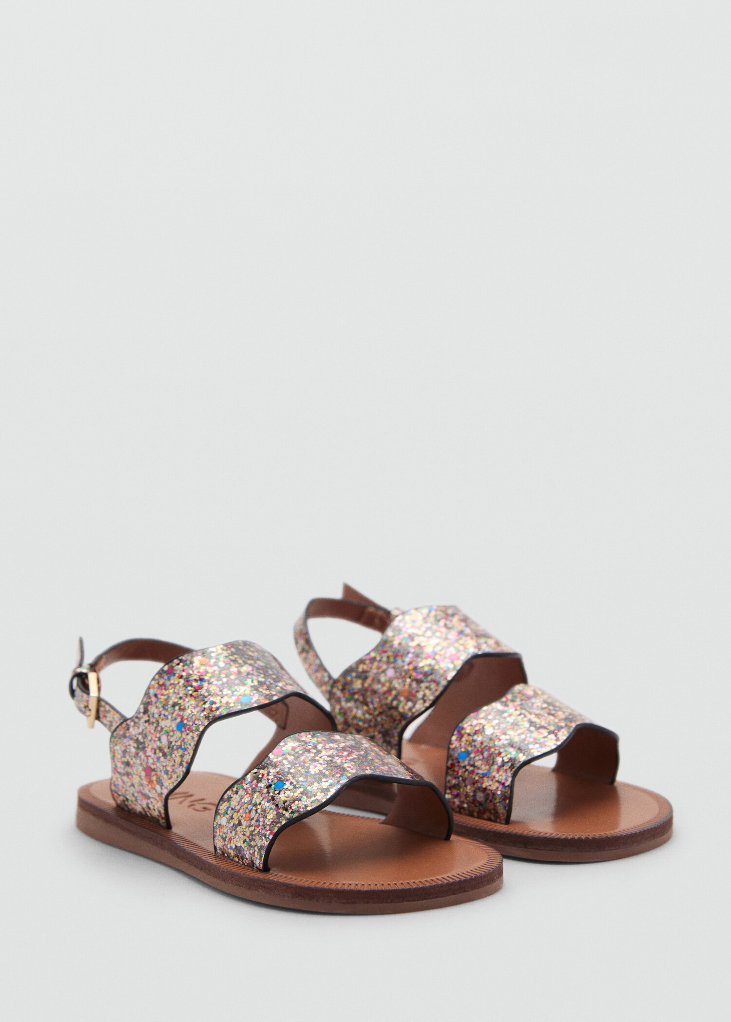 Sandals with glitter strap - Medium plane