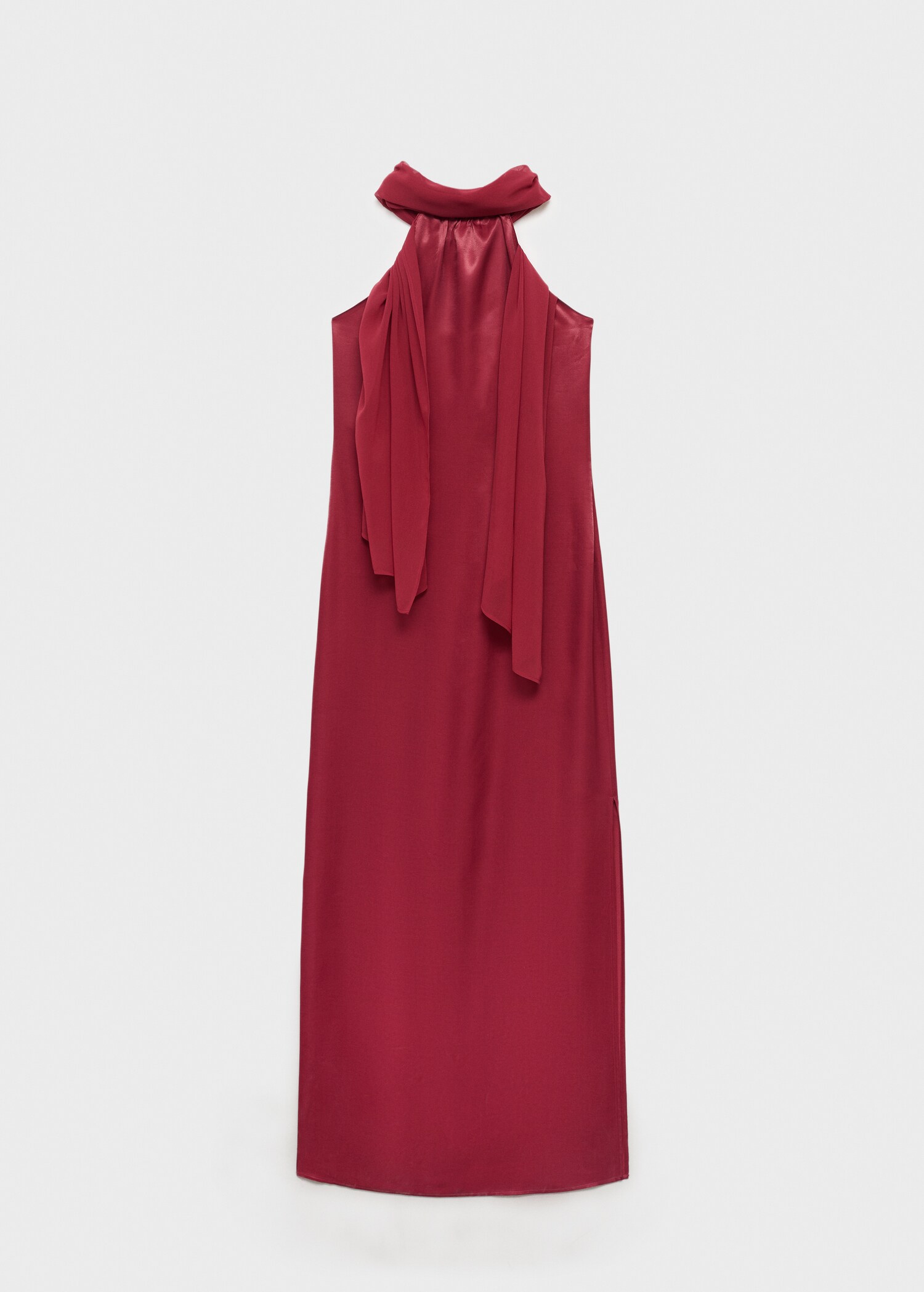 Rochie satinată guler halter - Articol fără model