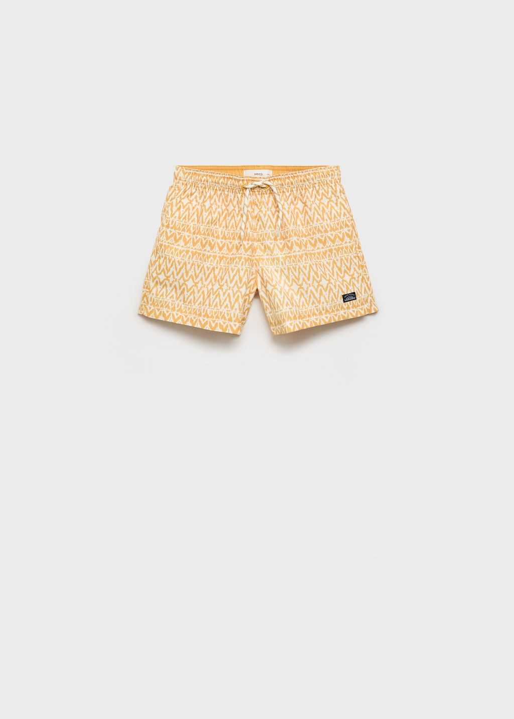 Printed swimsuit with drawstring