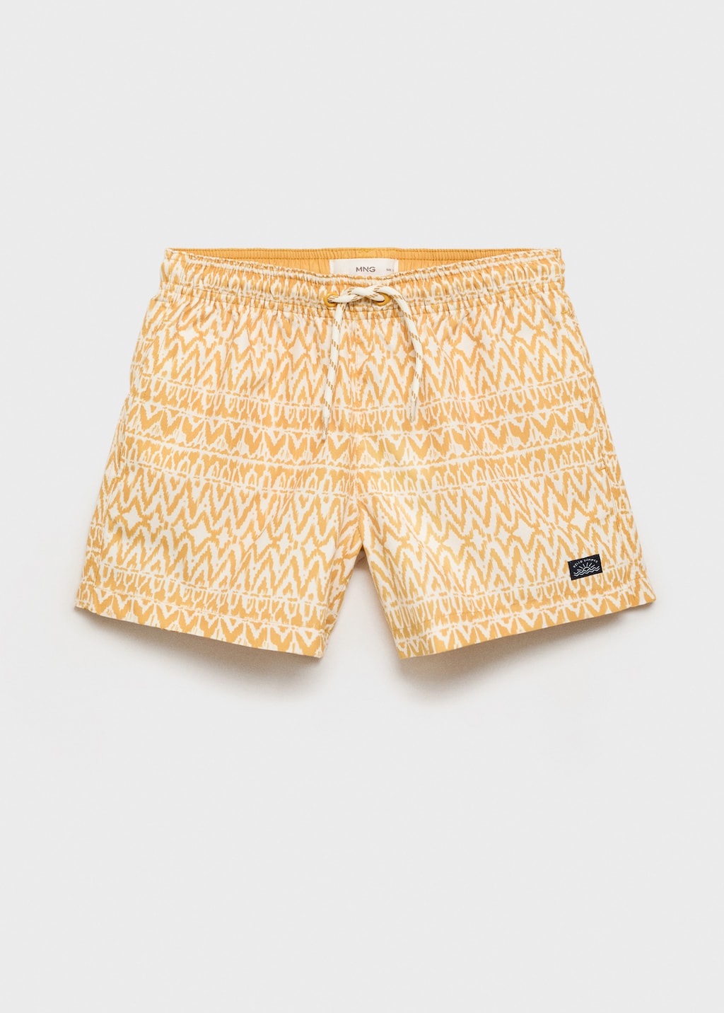 Printed swimsuit with drawstring