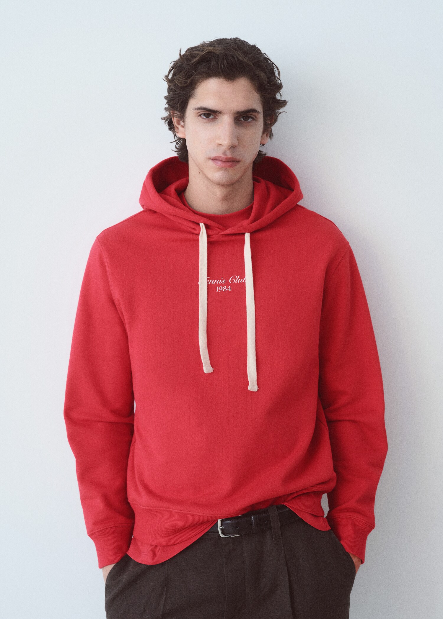 Cotton hooded sweatshirt text - Medium plane