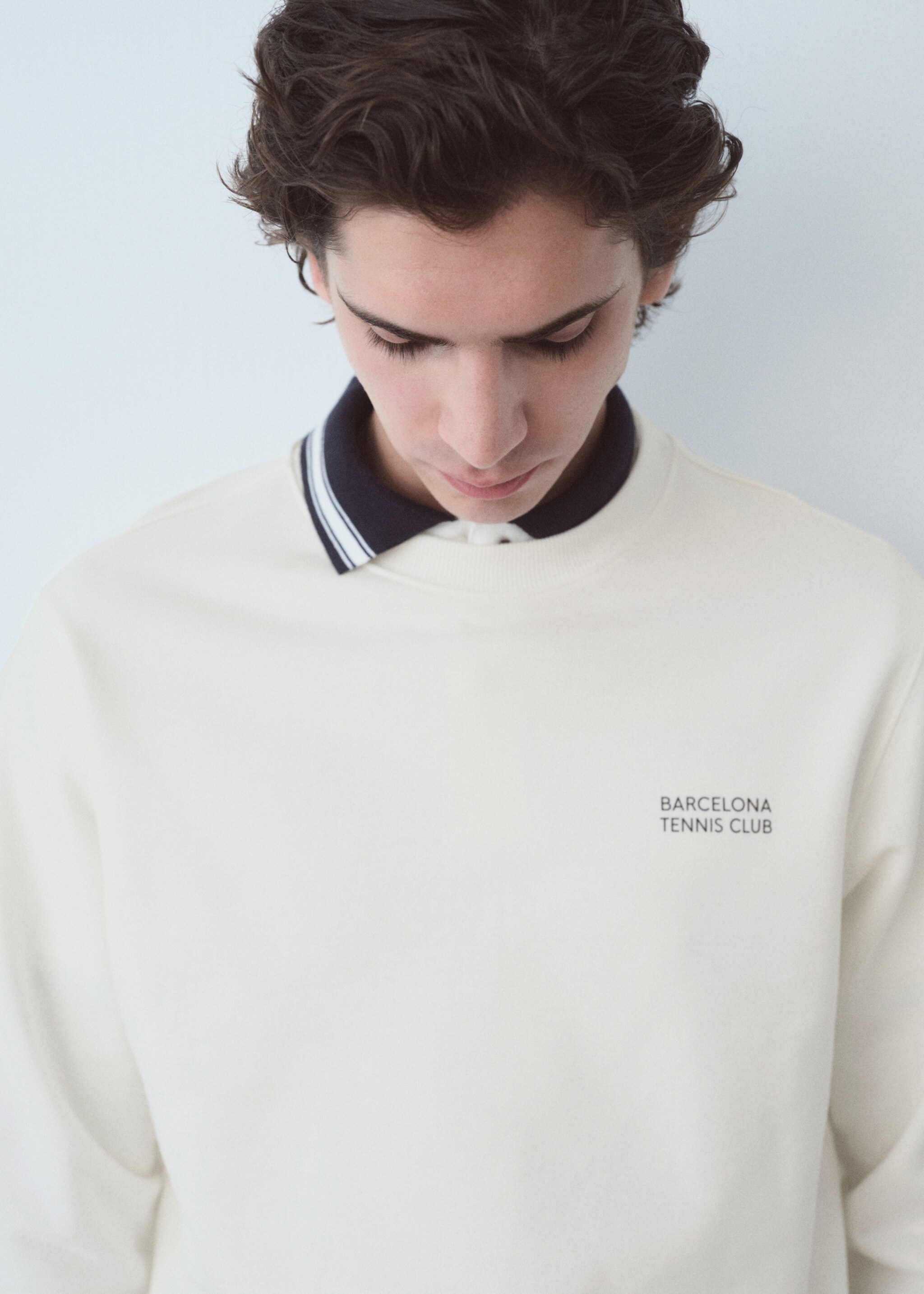 Cotton sweatshirt with printed text - Details of the article 1