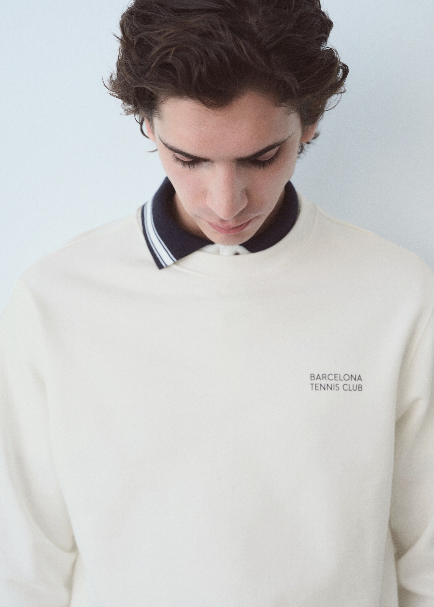 Cotton sweatshirt with printed text - Details of the article 1