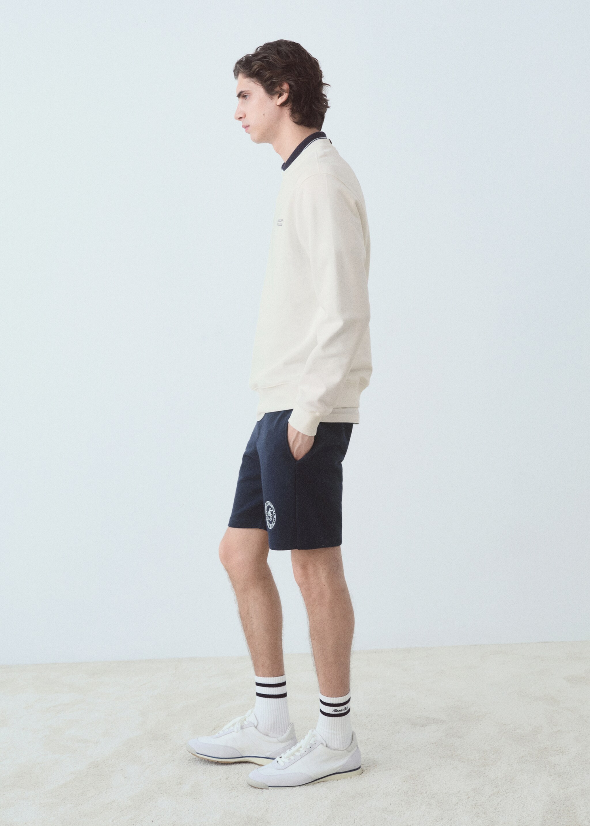 Cotton sweatshirt with printed text - Details of the article 2