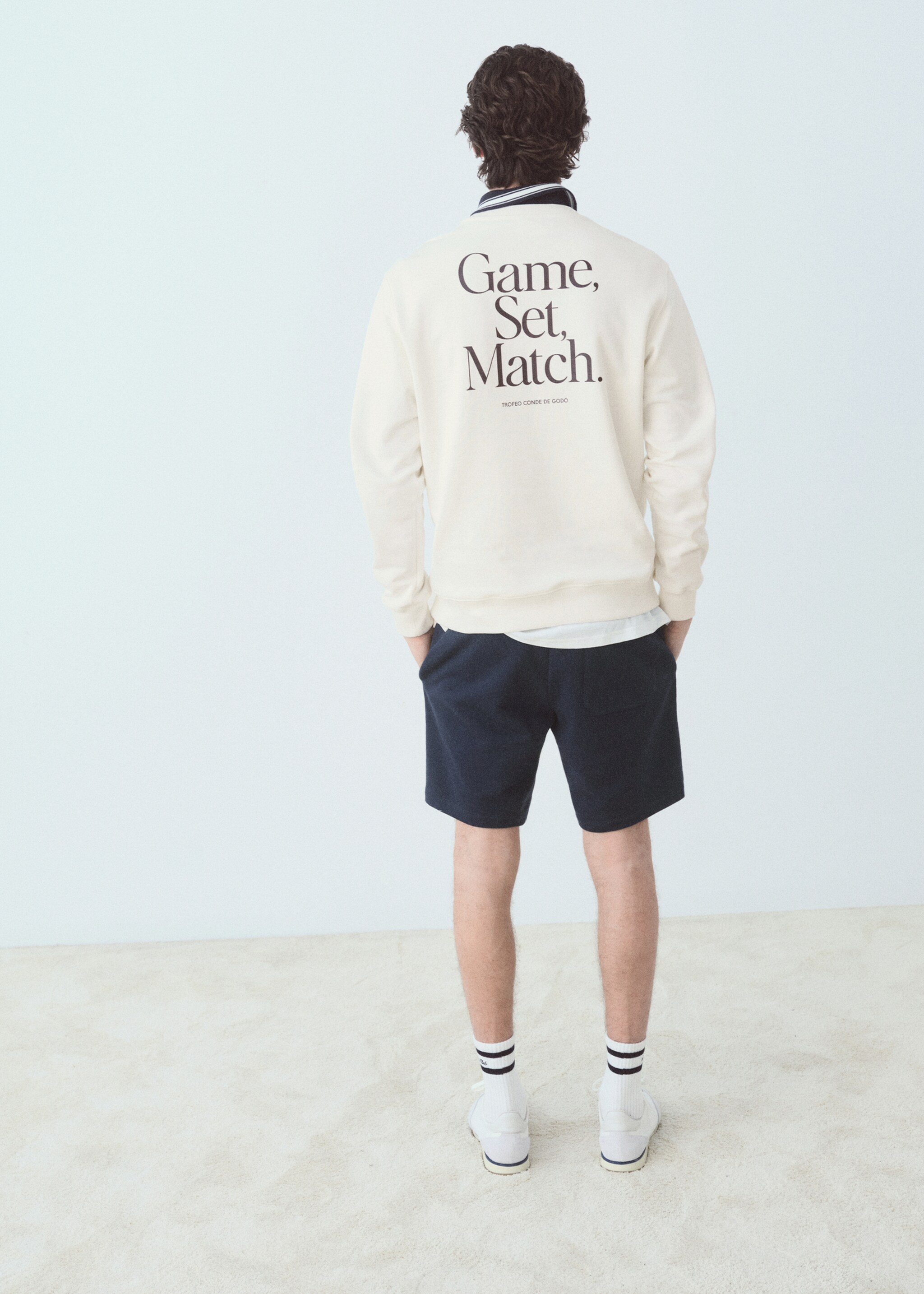Cotton sweatshirt with printed text - Reverse of the article