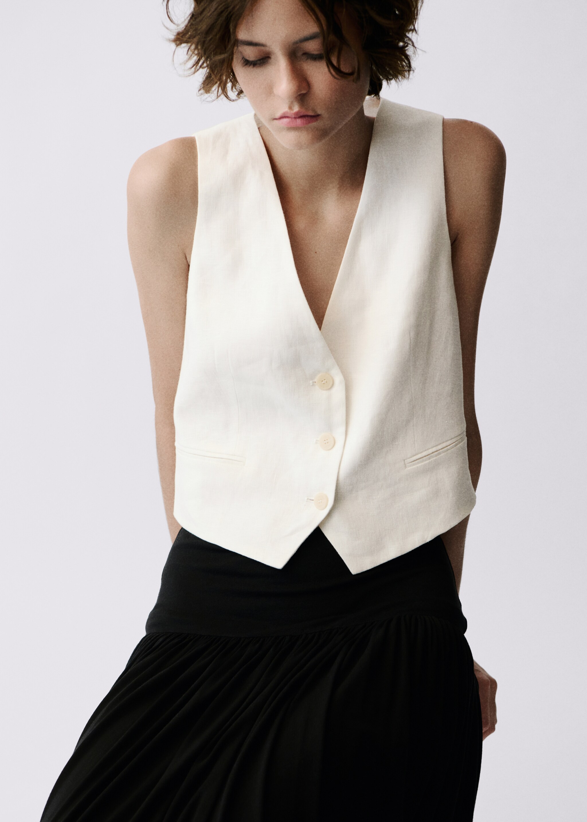 Linen suit waistcoat - Medium plane