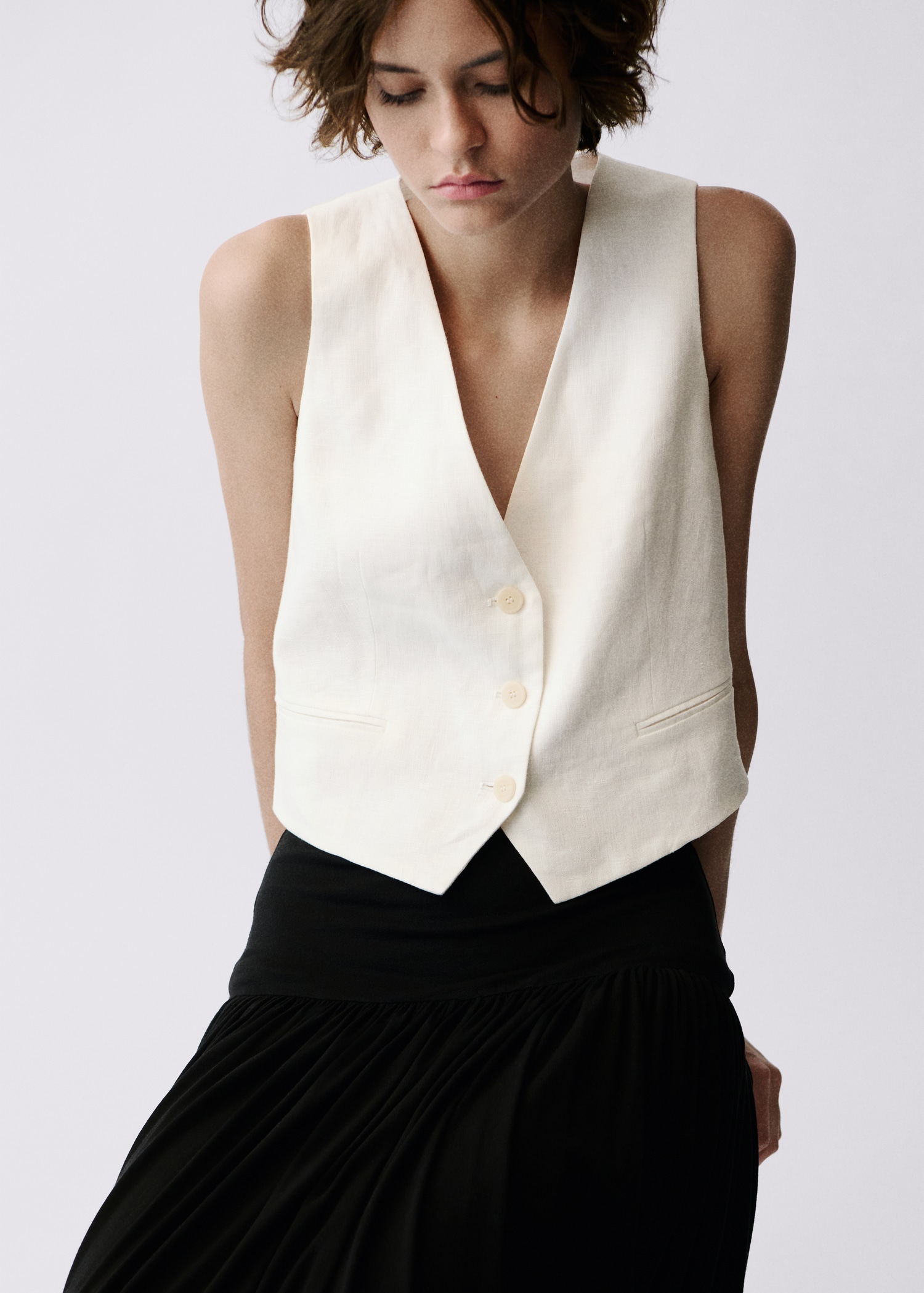 Linen suit waistcoat - Medium plane