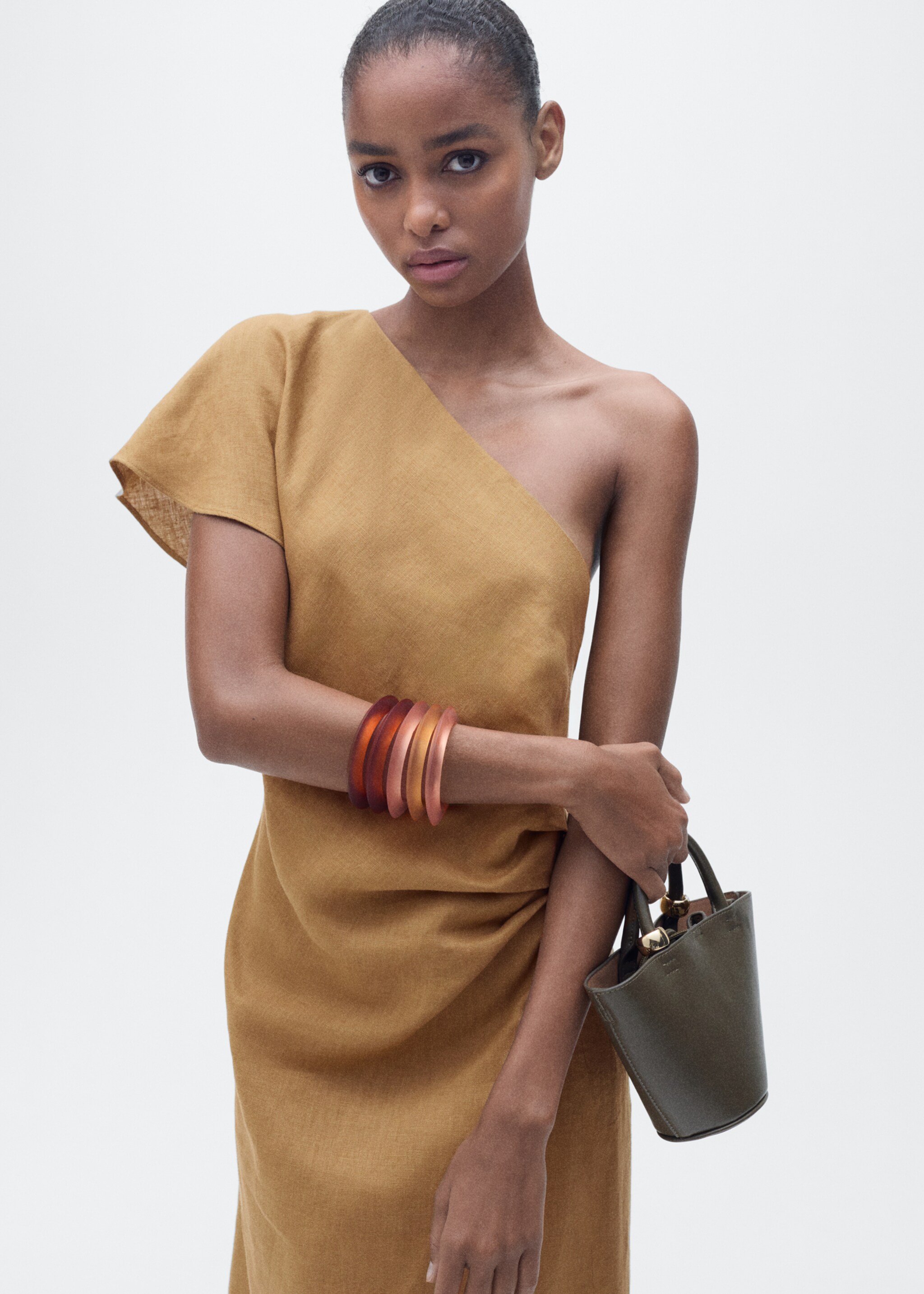 Asymmetrical linen dress - Medium plane