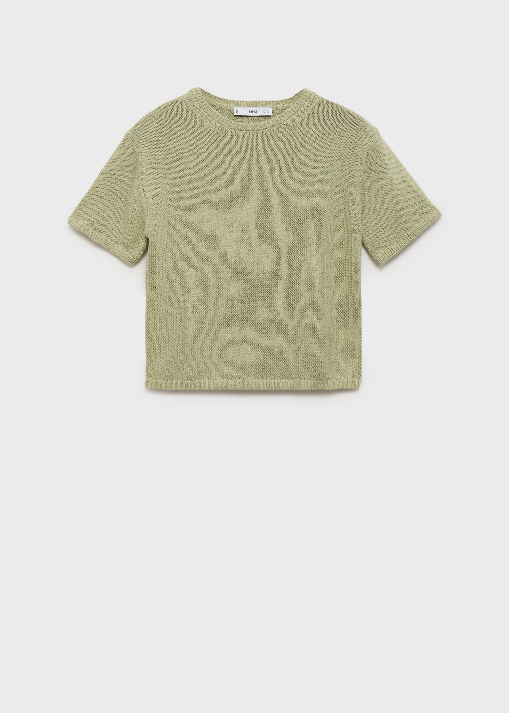 Short-sleeved knitted cotton sweater - Article without model