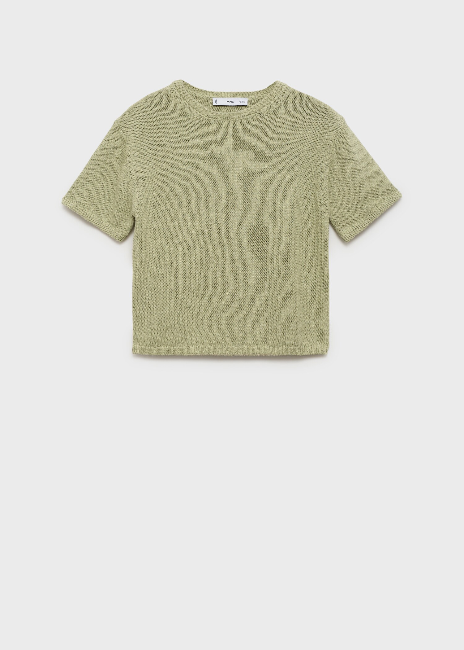 Short-sleeved knitted cotton sweater - Article without model