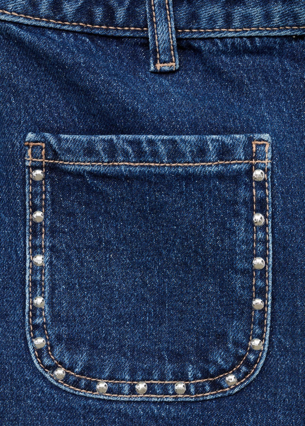 Studded denim shorts