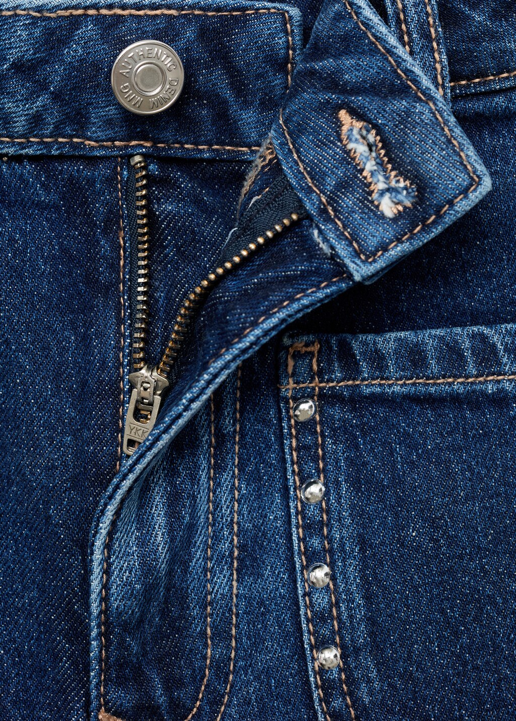 Studded denim shorts