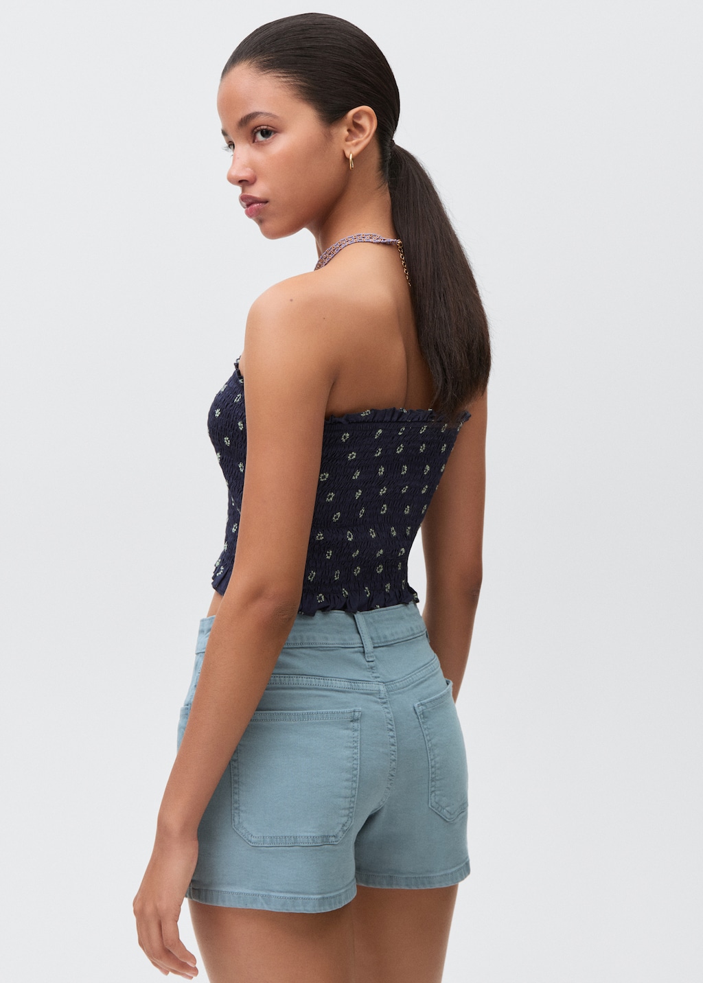 Straight-fit denim shorts