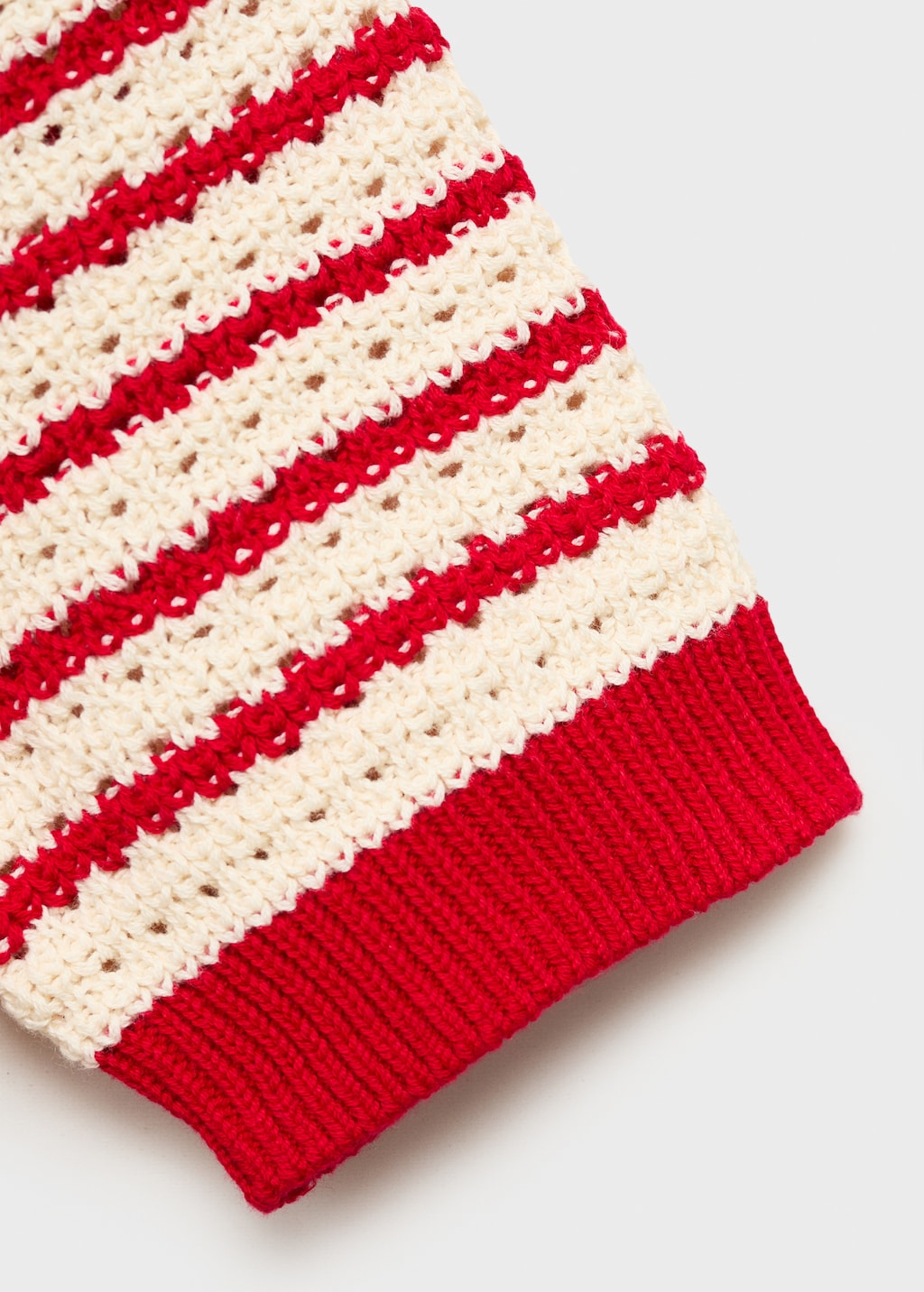 Striped short-sleeved crochet sweater - Women | MANGO Canada