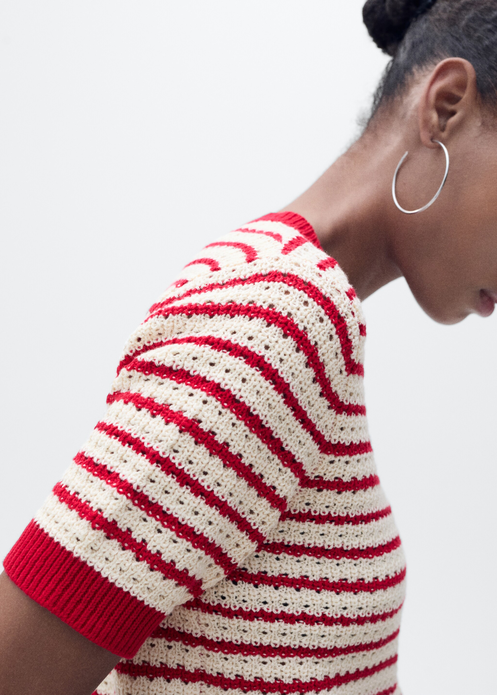 Jersey crochet manga corta rayas - Detalle del artículo 2