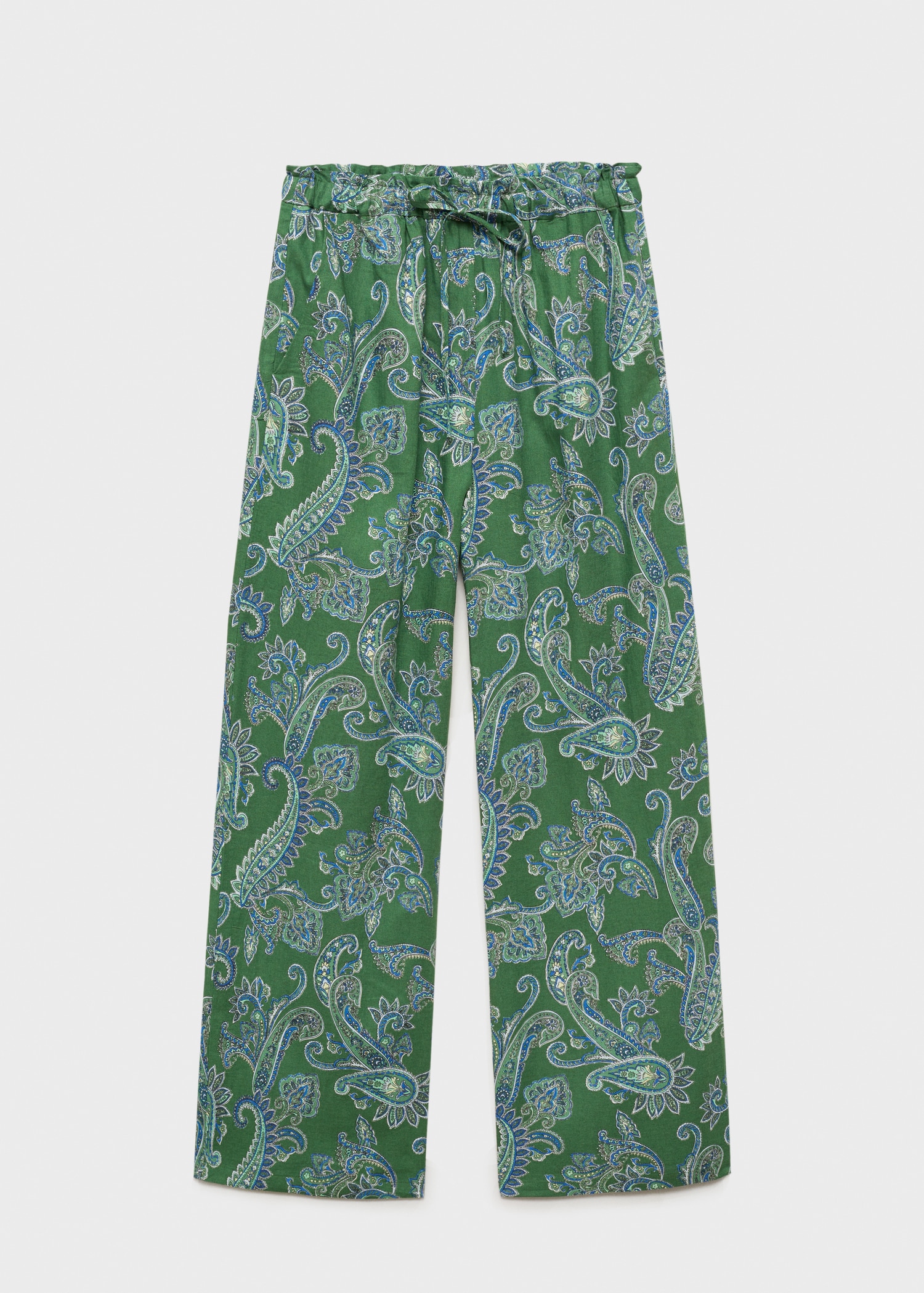 Paisley-print linen trousers - Article without model