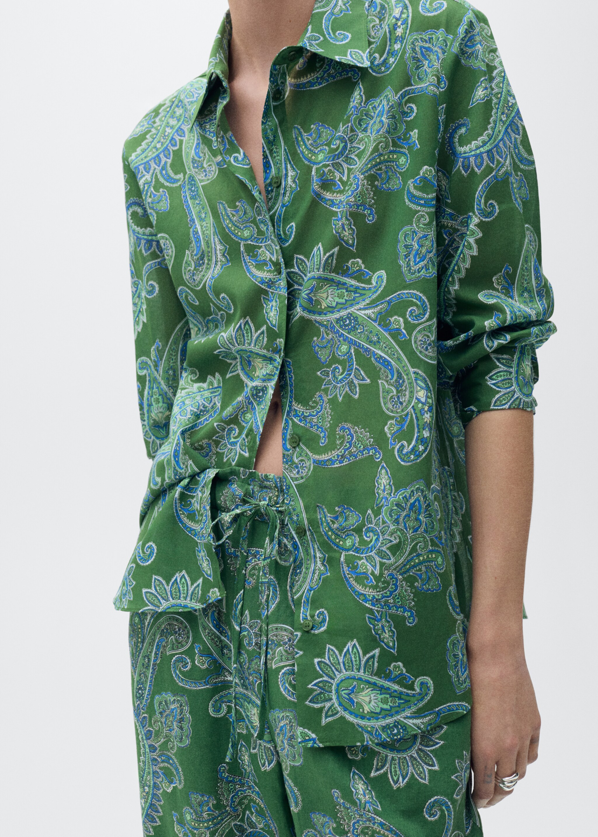 Pantalón lino estampado paisley - Detalle del artículo 6