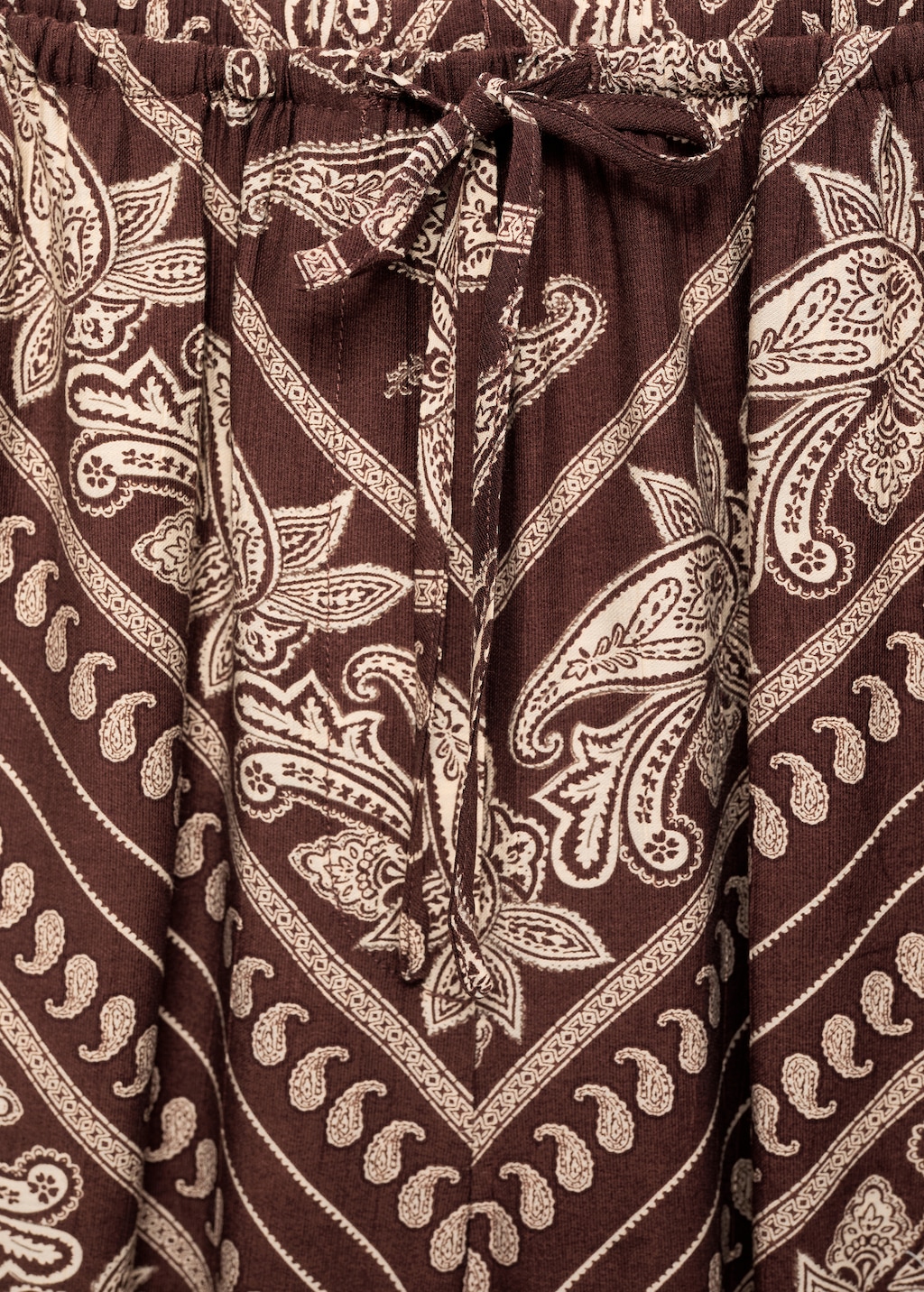 Paisley-print wide leg pants