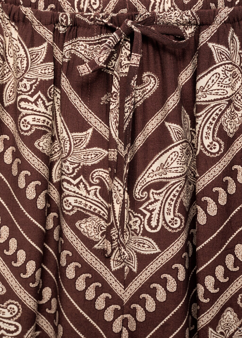 Paisley-print wide leg pants