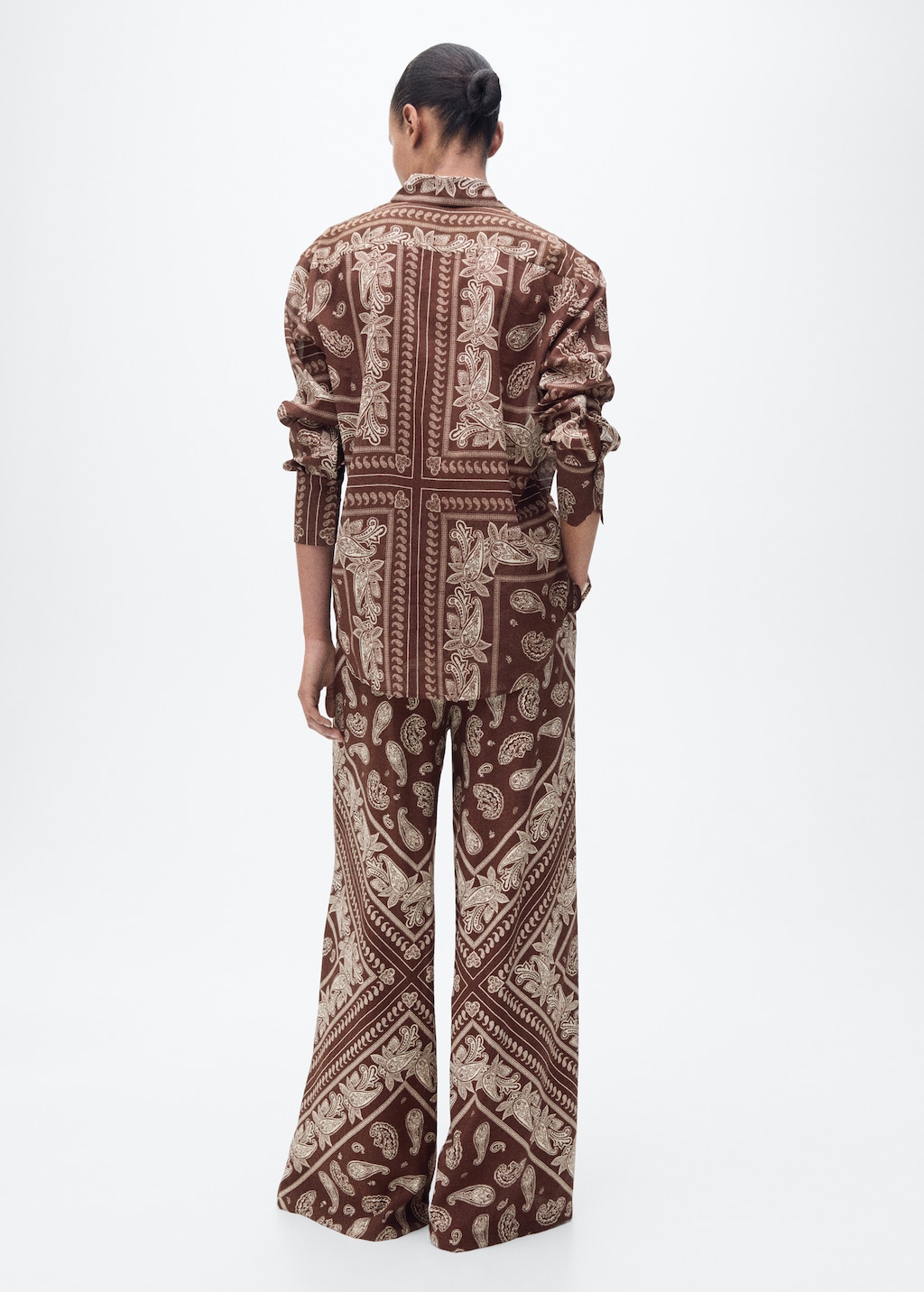 Wideleg paisley pants - Women | MANGO USA Wideleg paisley pants - Women | MANGO USA
