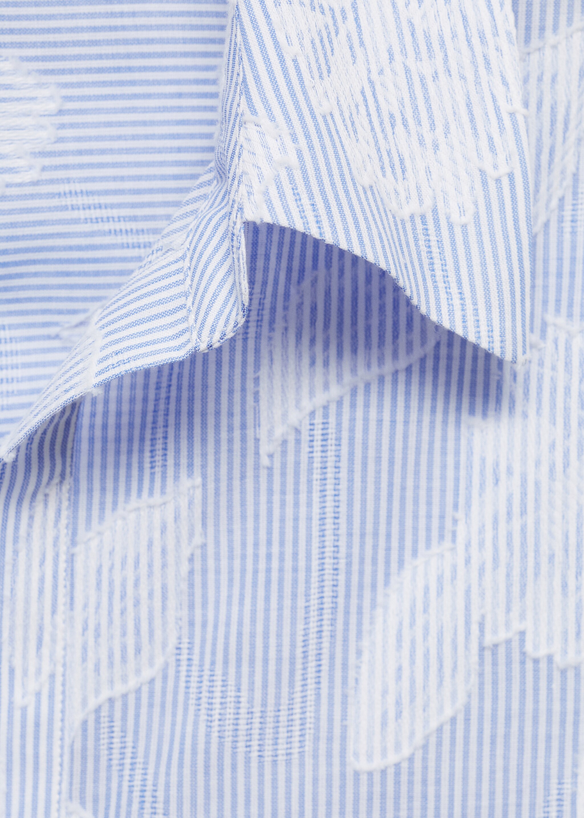 Gestreepte, geborduurde oversized blouse - Detail van het artikel 8