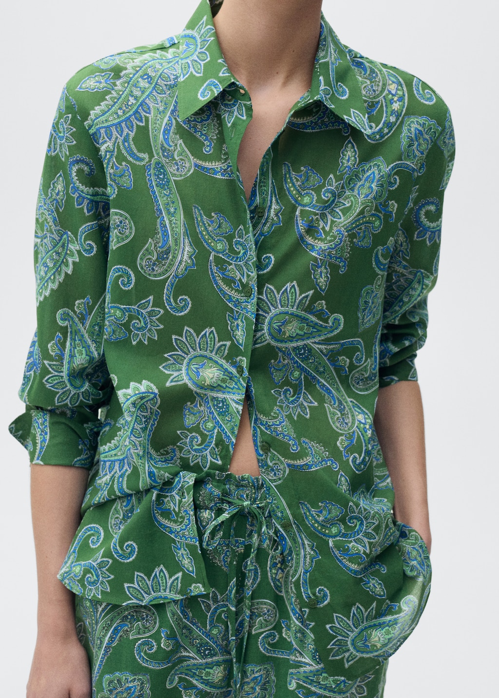 Lace Blouses for Women Mock Neck Pullover Shirts Green at