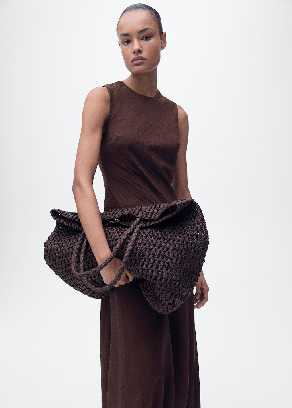 Mango Midi-dress with puffed hem