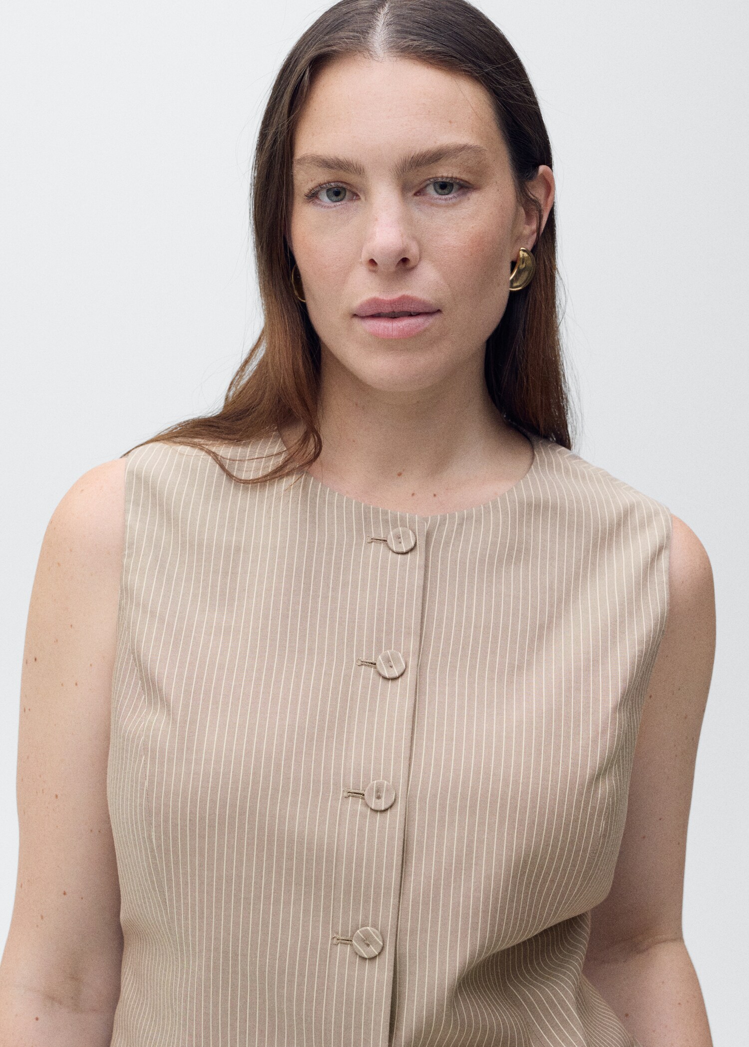 Striped lyocell suit waistcoat - Details of the article 4