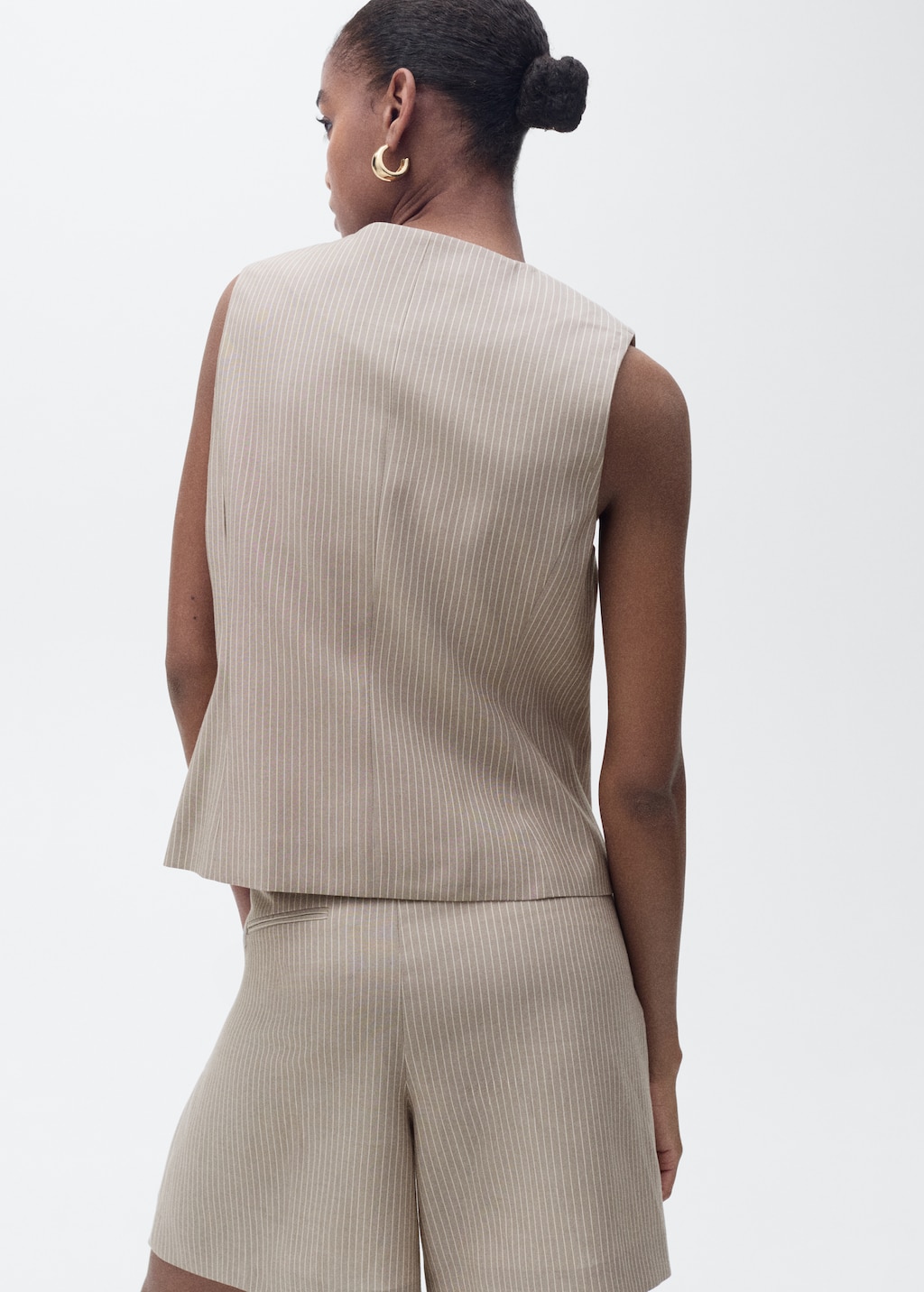 Striped lyocell suit vest - image 3