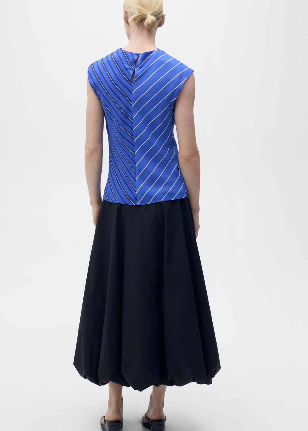 Combined striped blouse - image 3