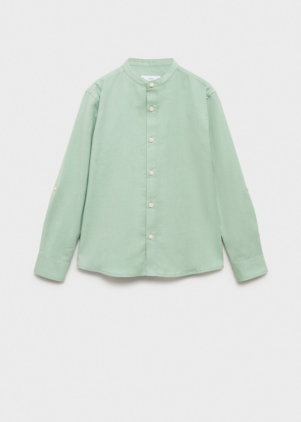 Mao collar cotton shirt - Kids | MANGO United Kingdom
