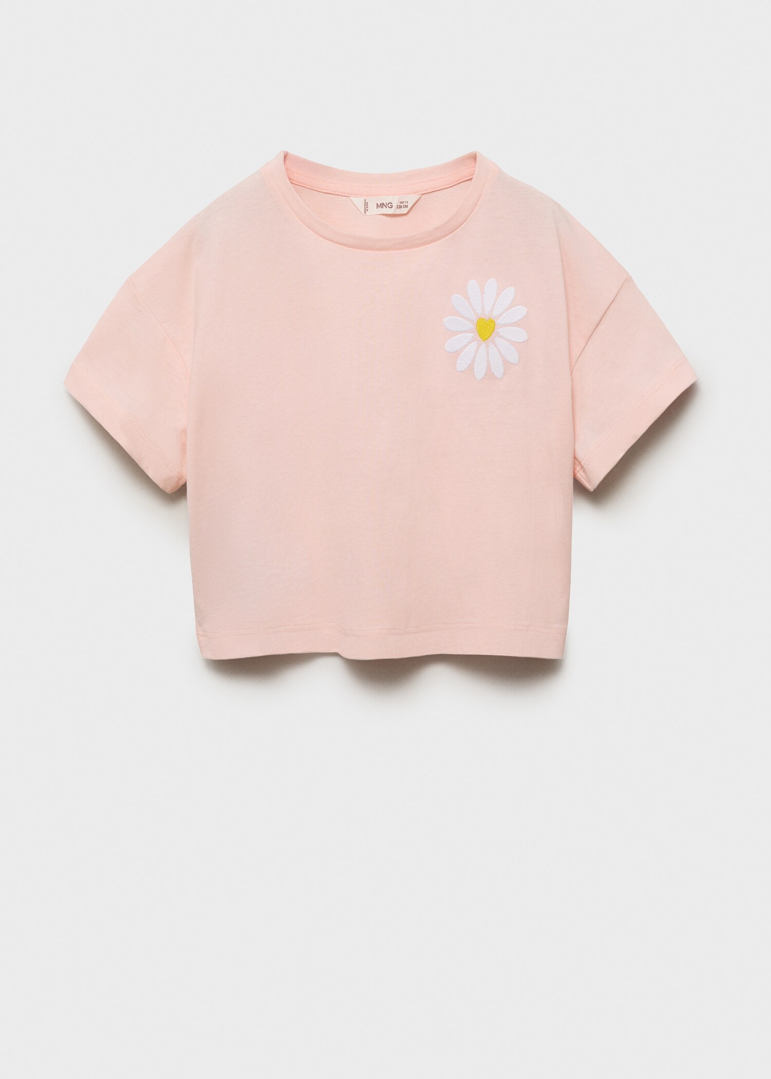 T-Shirt mit Blumenstickerei - Artikel ohne Model
