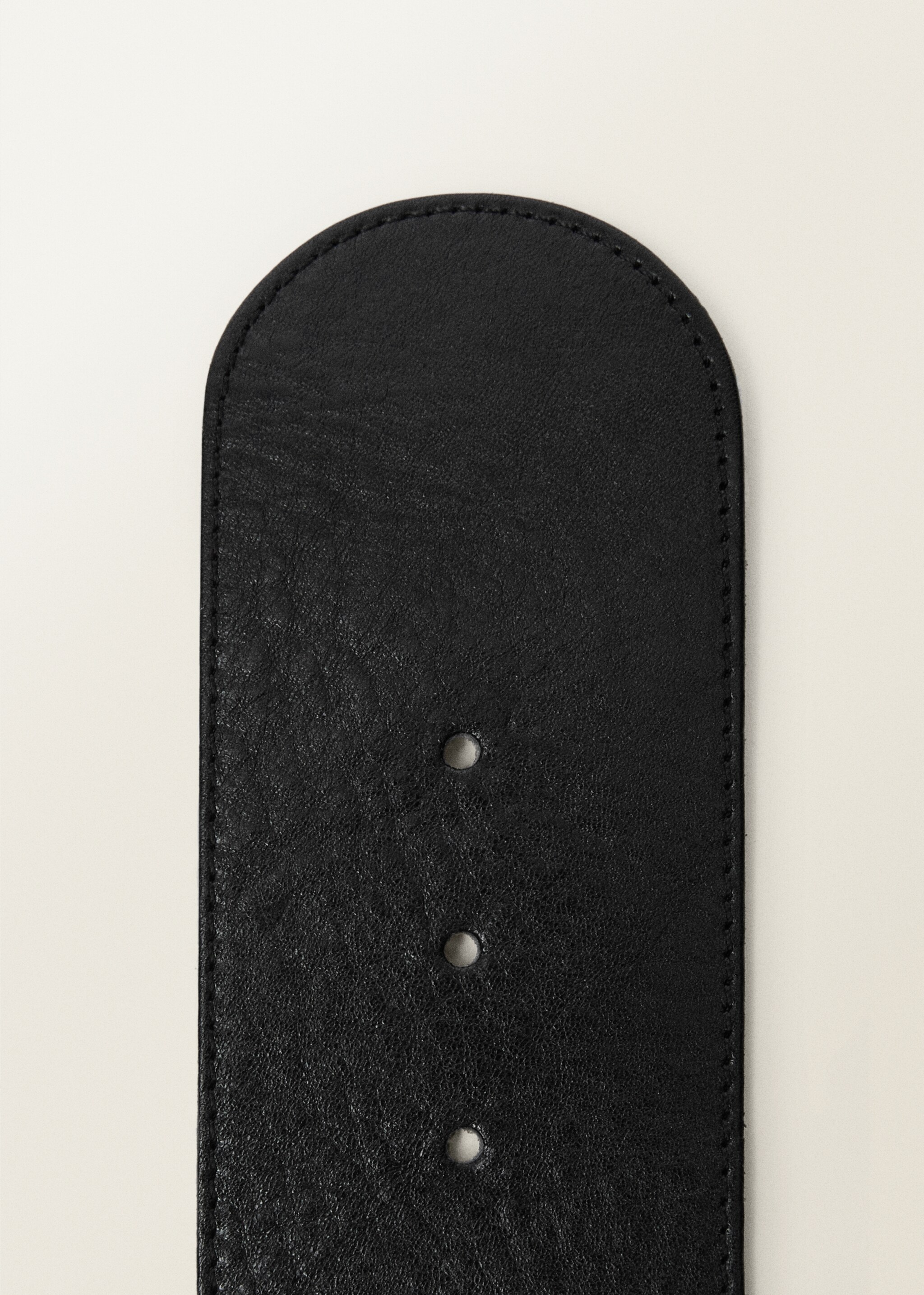 Leather belt with hidden closure - Medium plane