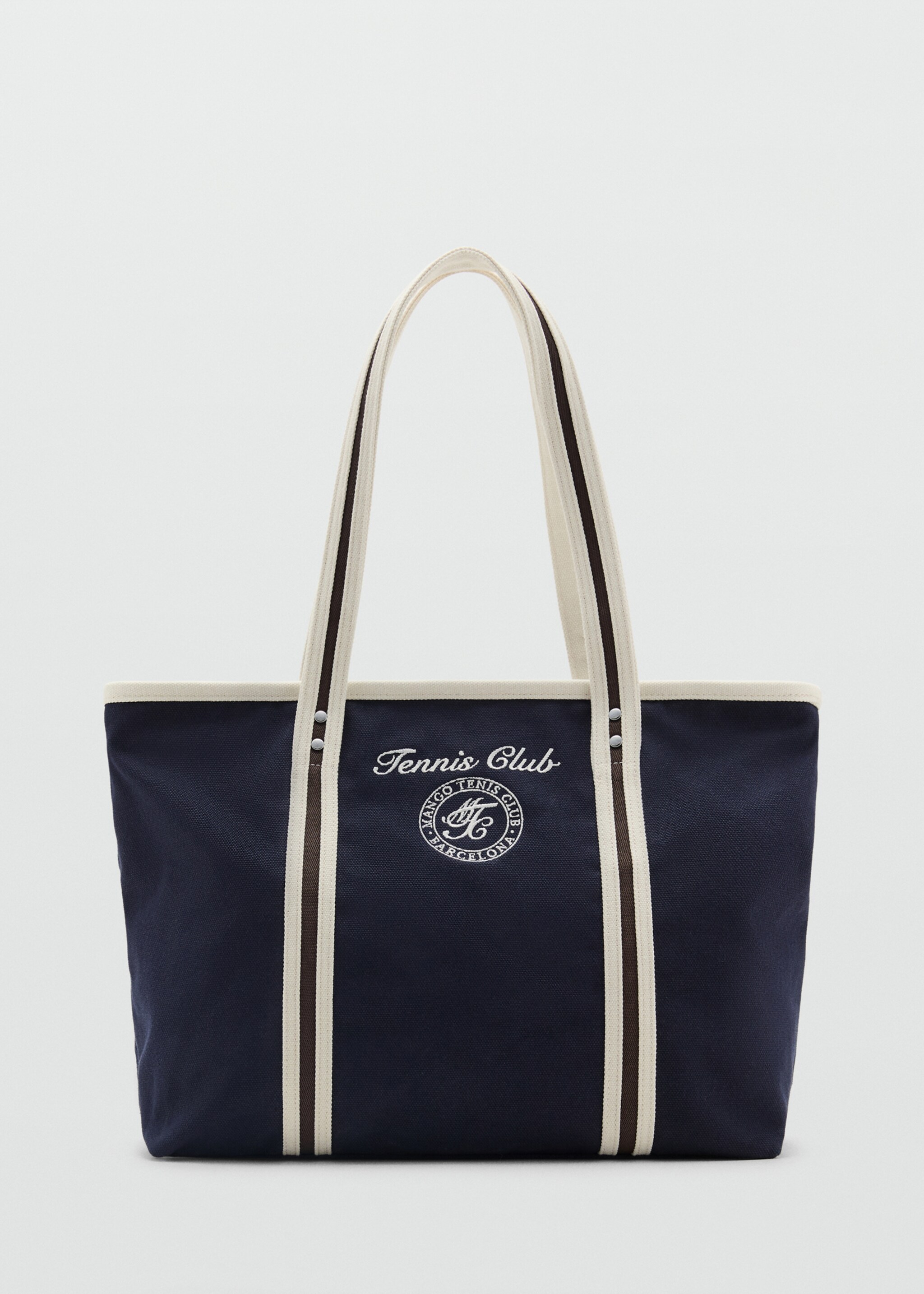 Shopper bag with embroidered message - Article without model
