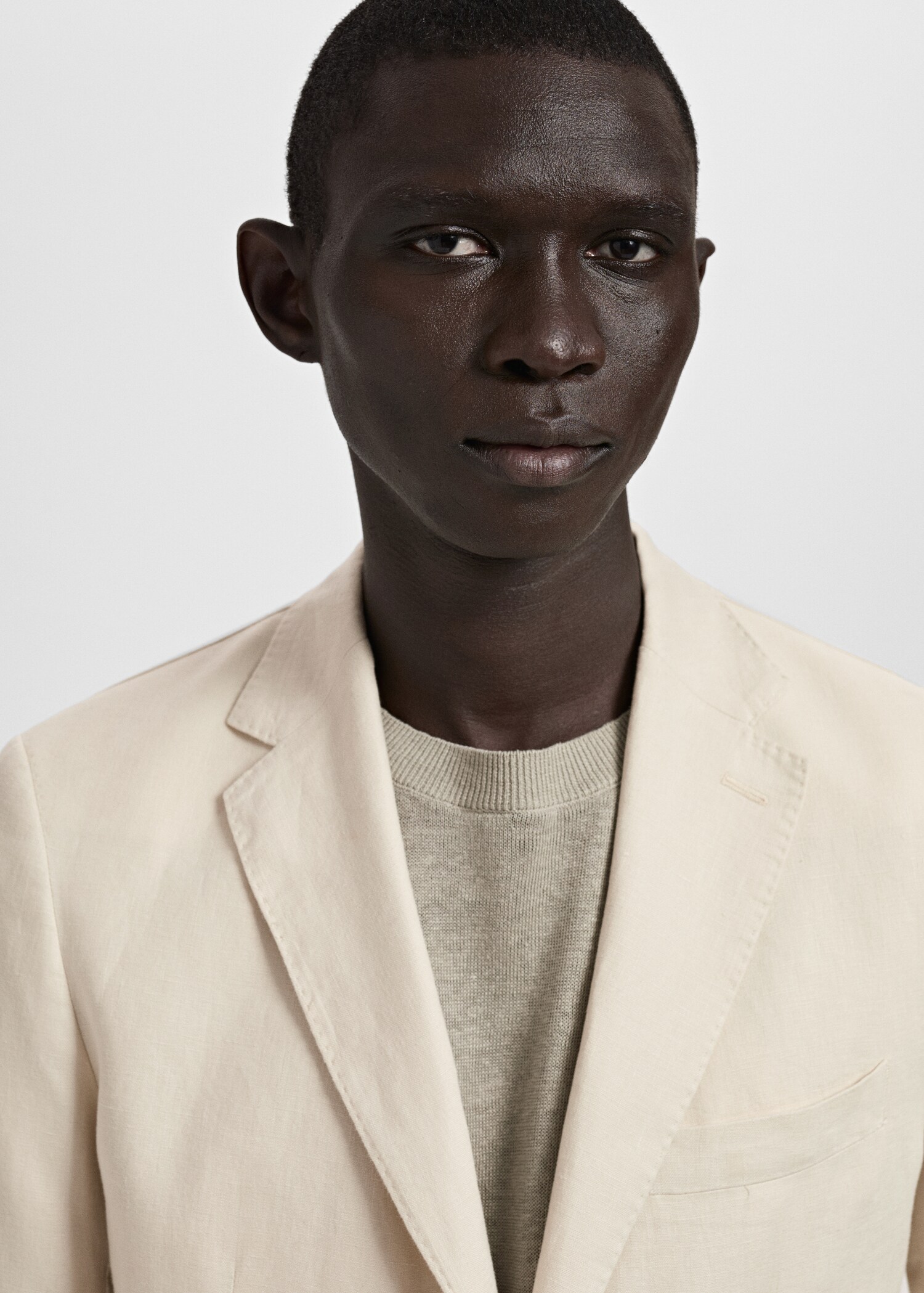 Salerno 100% linen slim fit suit blazer - Details of the article 1