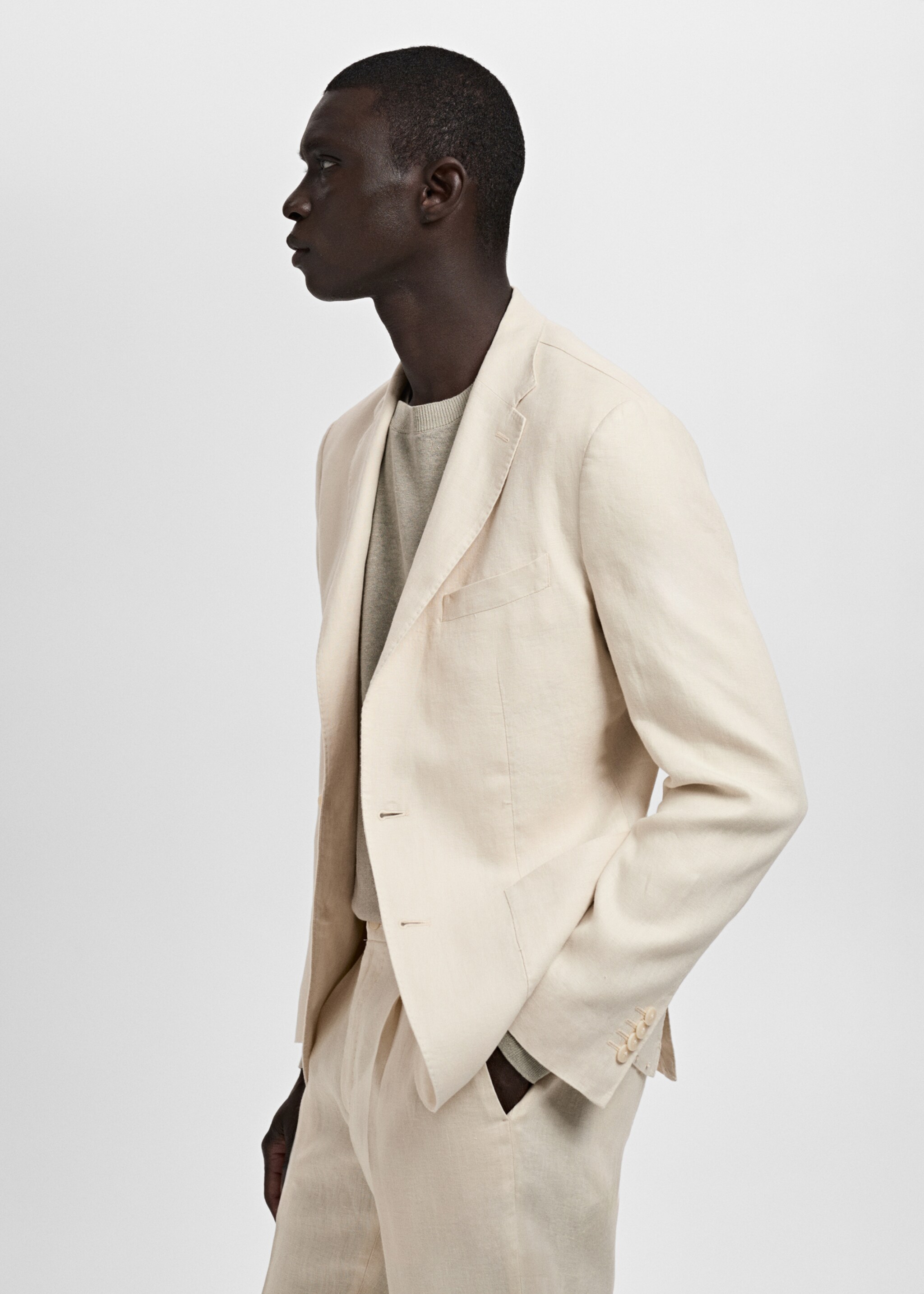 Blazer fato Salerno 100% linho slim fit - Pormenor do artigo 2
