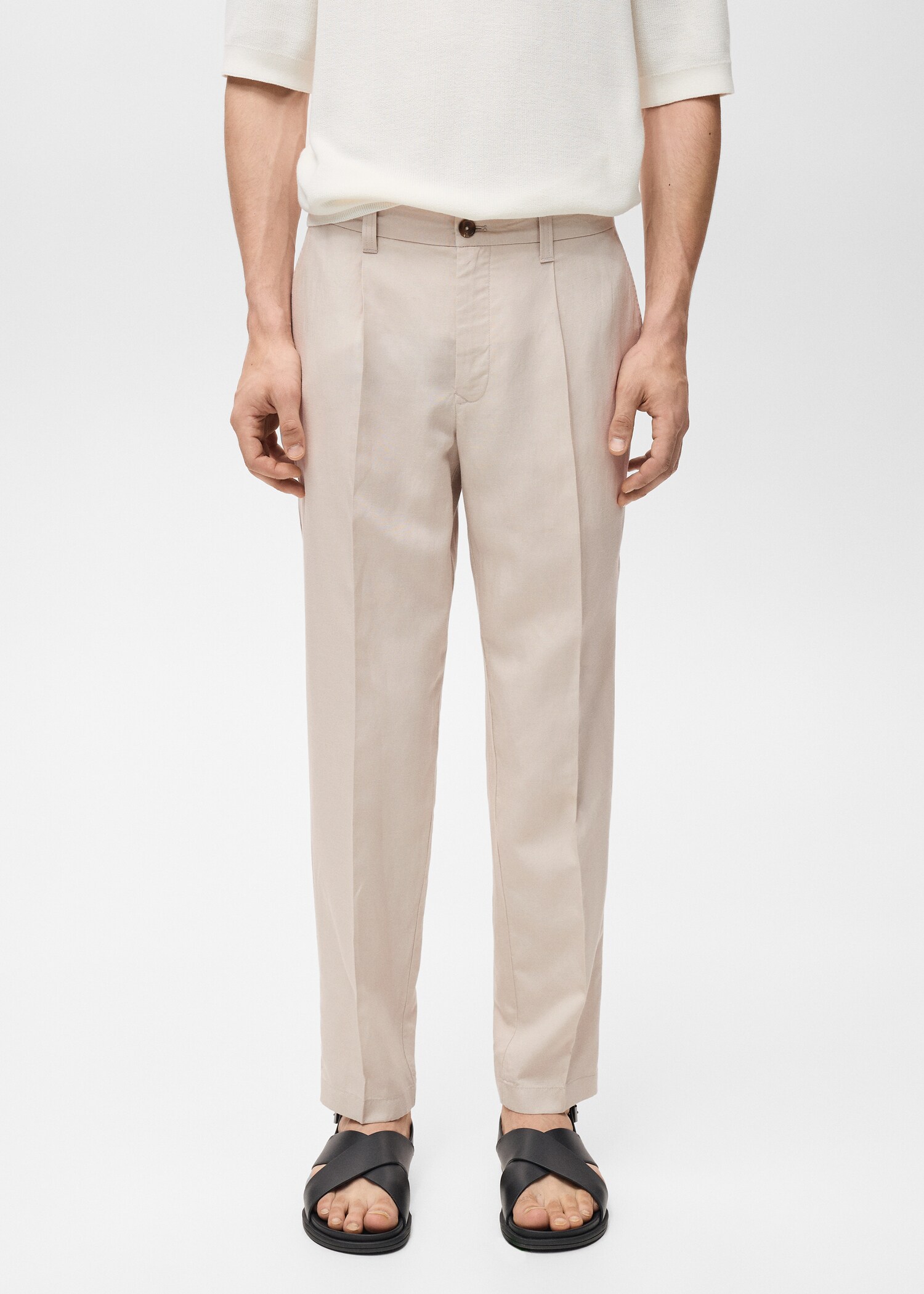 Slim fit linen pants - Medium plane